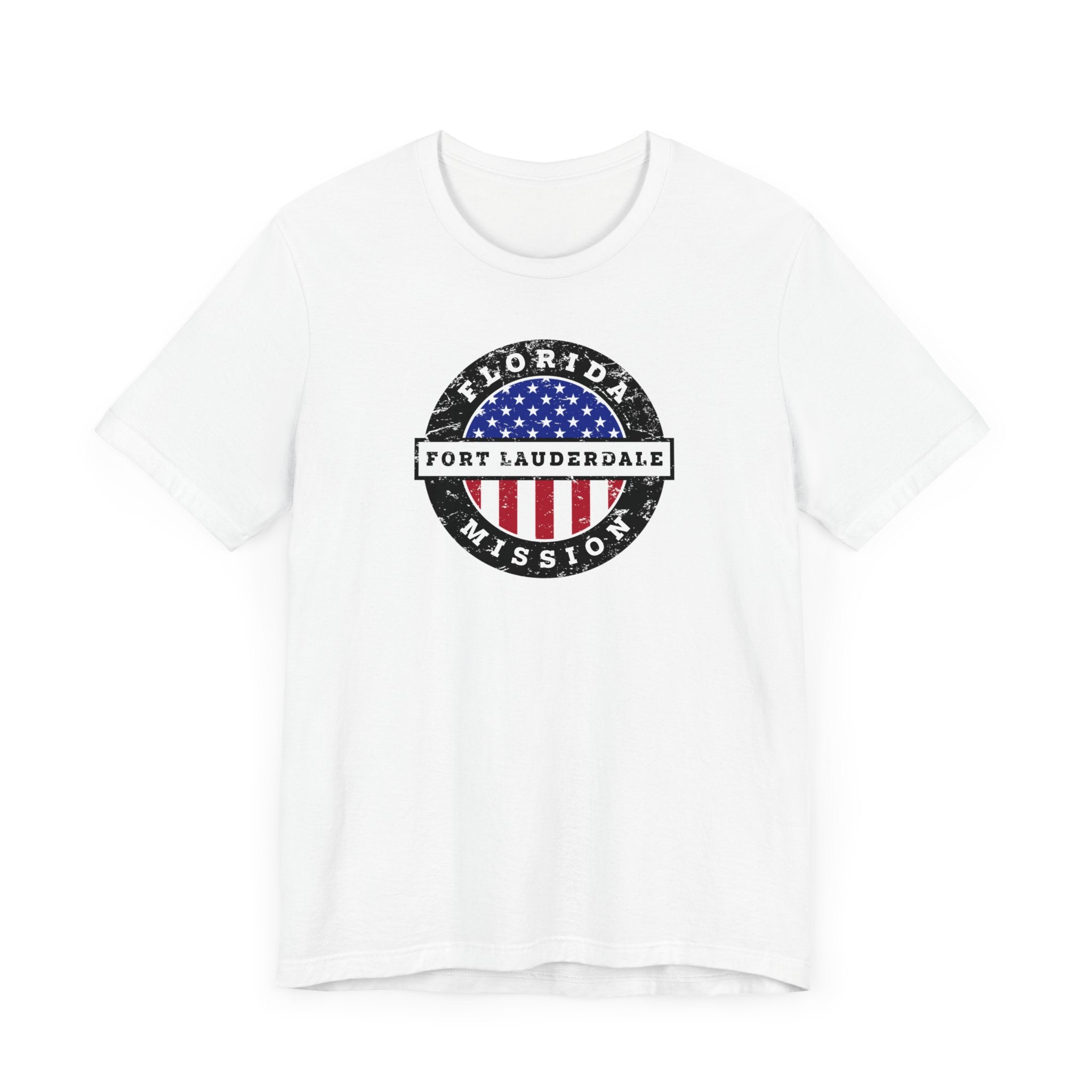 Florida Fort Lauderdale Mission Vintage Circular USA Flag T-Shirt - Latter-Day Saint LDS Missionary Gift - Book of Mormon