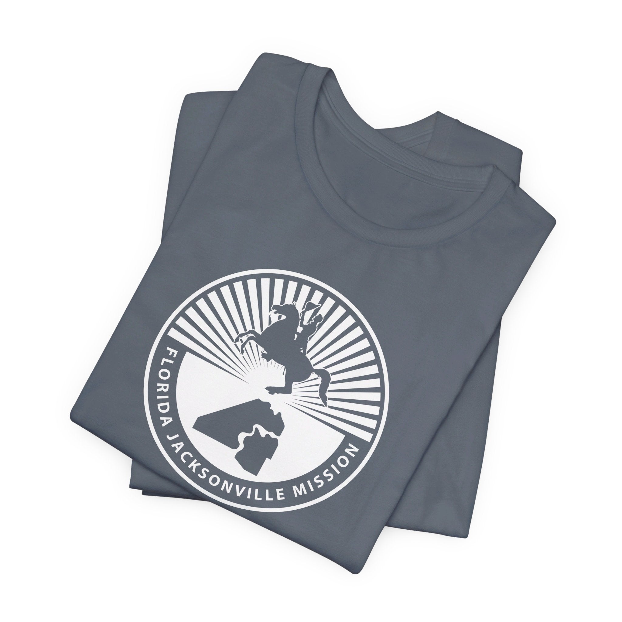 Florida Jacksonville Mission Circular Monochrome Logo T-Shirt - Mission Wishlist - LDS Missionary Gift Store