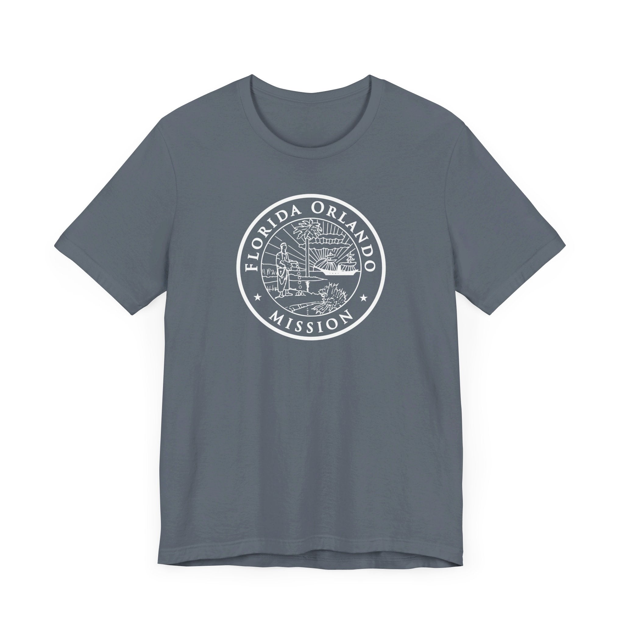 Florida Orlando Mission Circular Monochrome Logo T-Shirt - Mission Wishlist - LDS Missionary Gift Store