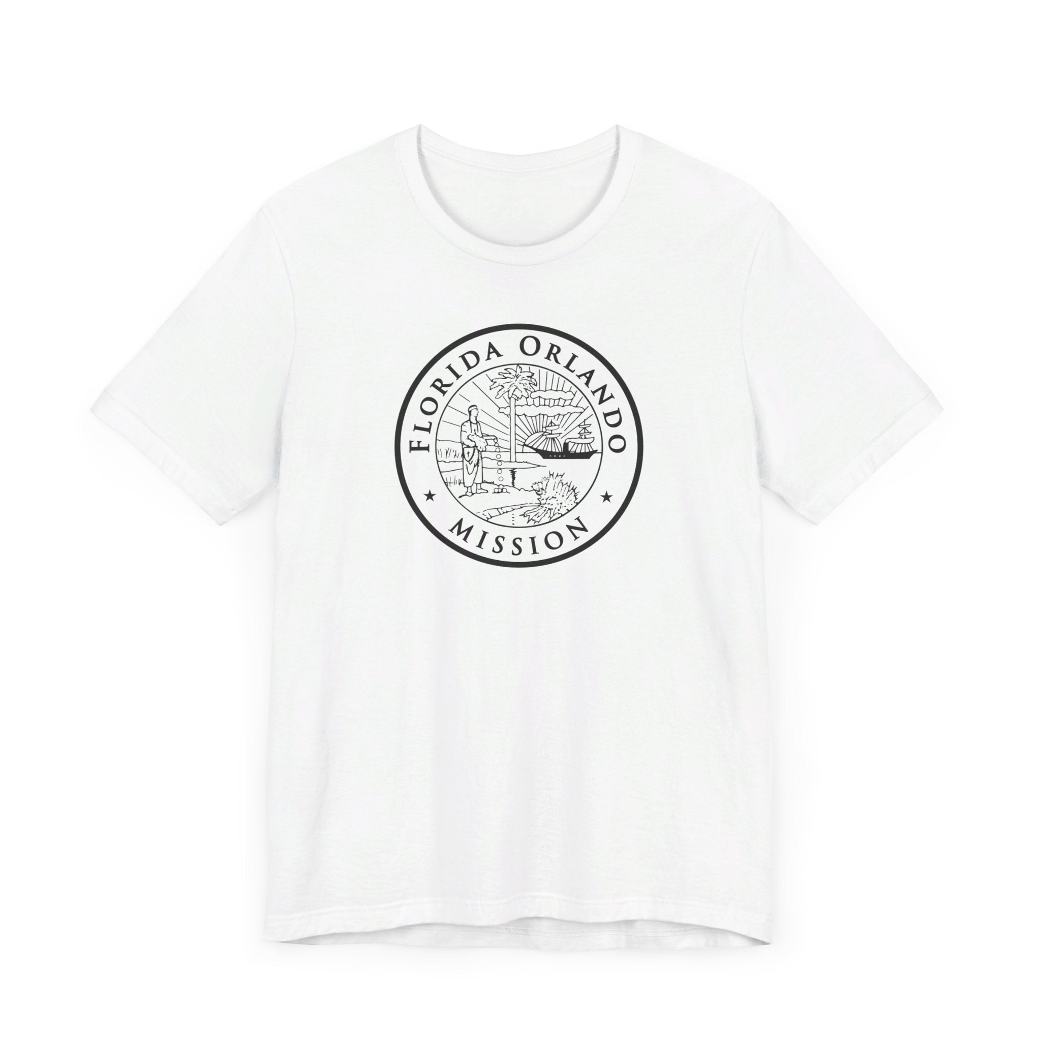 Florida Orlando Mission Circular Monochrome Logo T-Shirt - Mission Wishlist - LDS Missionary Gift Store