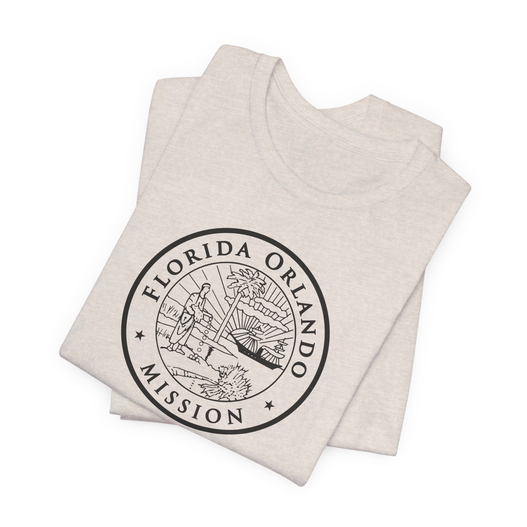 Florida Orlando Mission Circular Monochrome Logo T-Shirt - Mission Wishlist - LDS Missionary Gift Store
