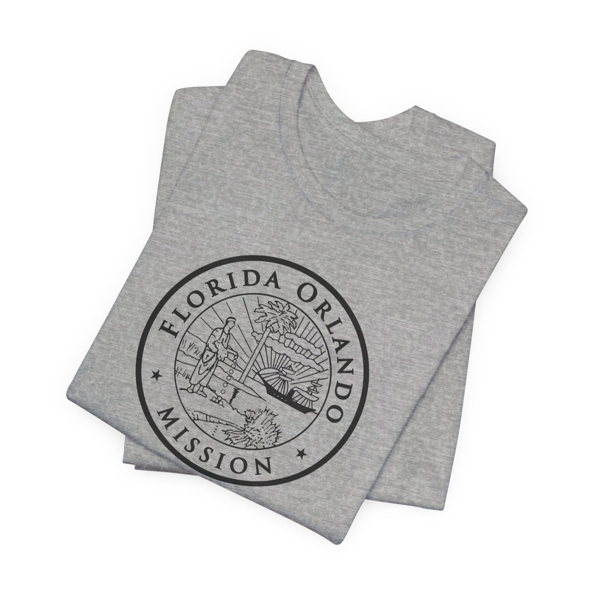 Florida Orlando Mission Circular Monochrome Logo T-Shirt - Mission Wishlist - LDS Missionary Gift Store