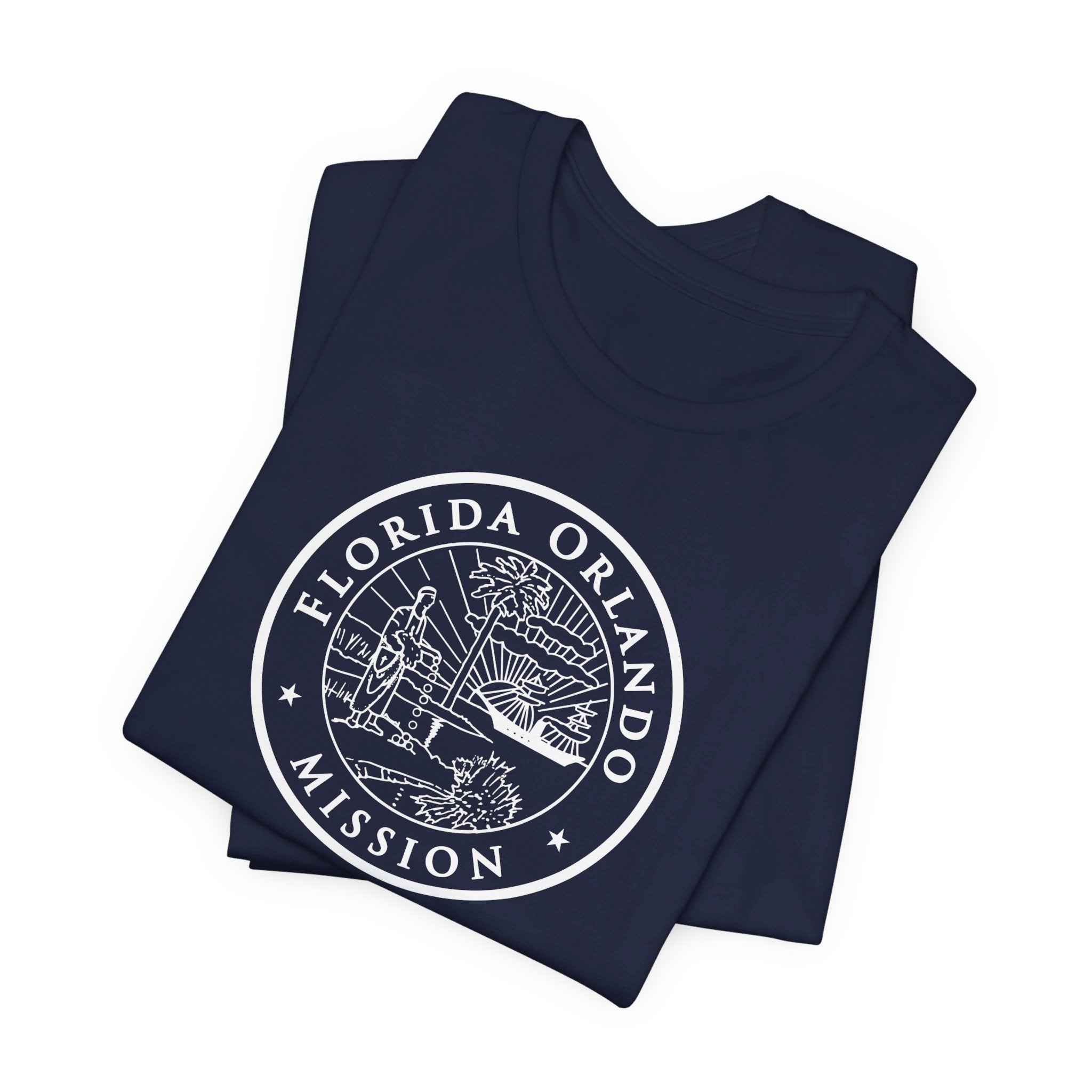 Florida Orlando Mission Circular Monochrome Logo T-Shirt - Mission Wishlist - LDS Missionary Gift Store