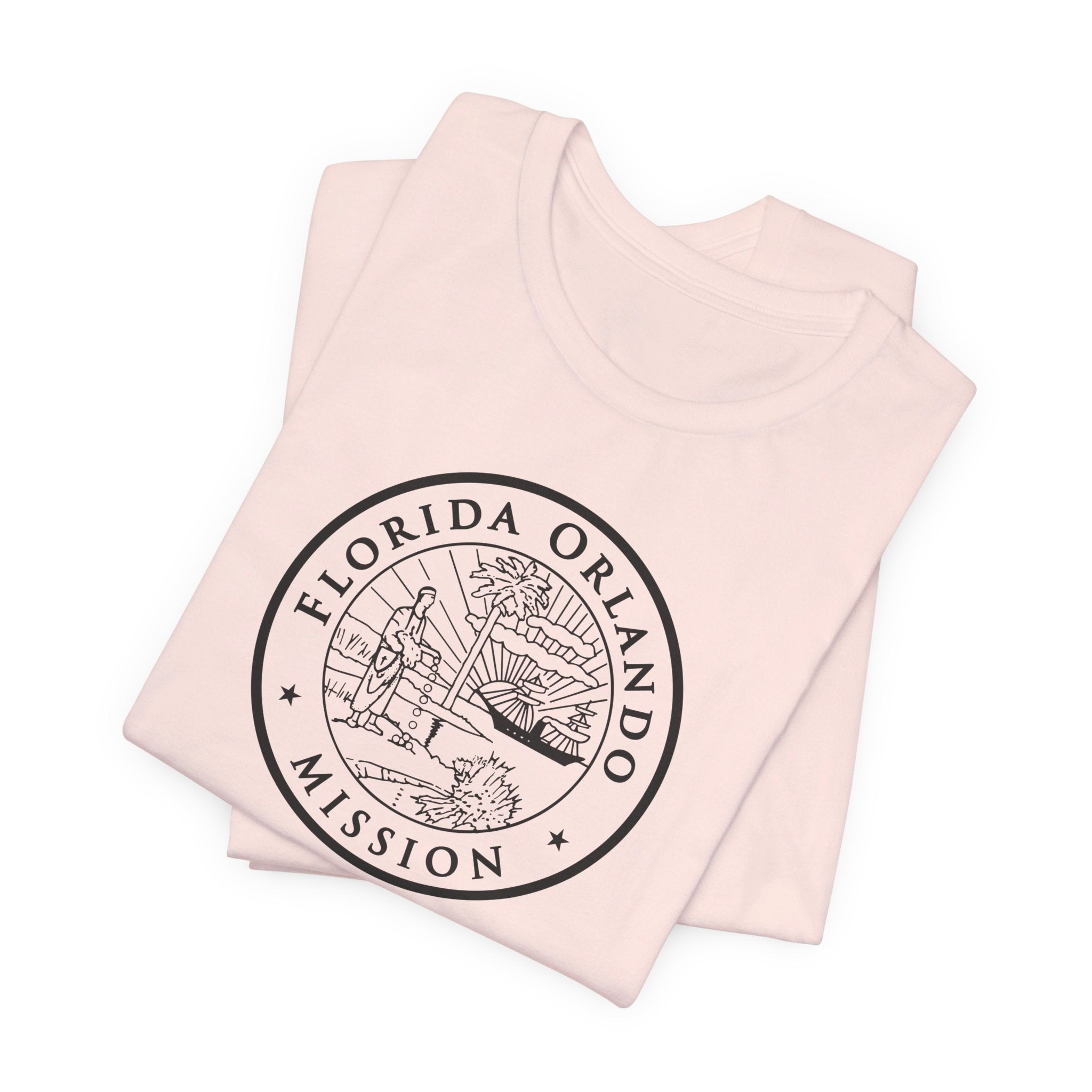 Florida Orlando Mission Circular Monochrome Logo T-Shirt - Mission Wishlist - LDS Missionary Gift Store