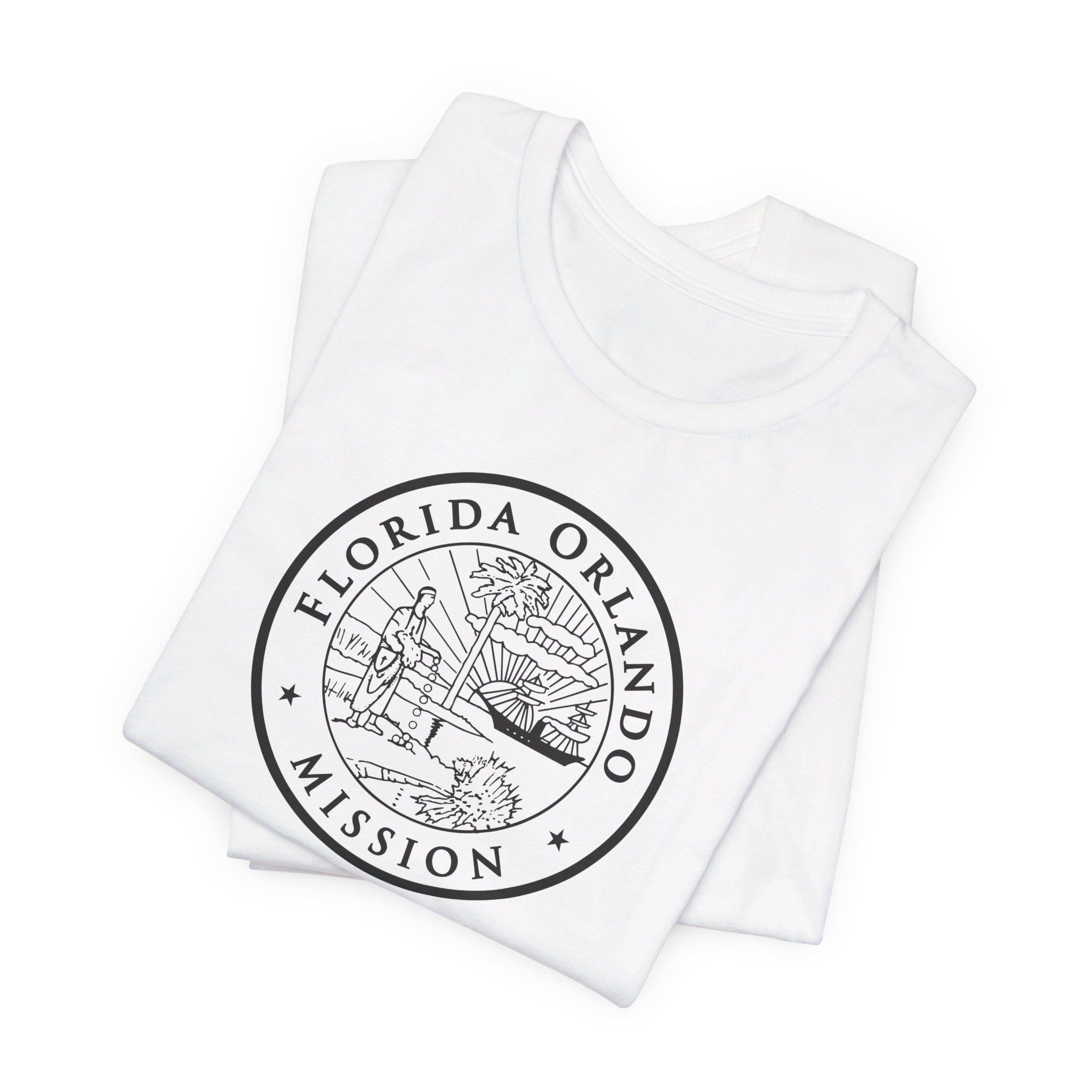 Florida Orlando Mission Circular Monochrome Logo T-Shirt - Mission Wishlist - LDS Missionary Gift Store