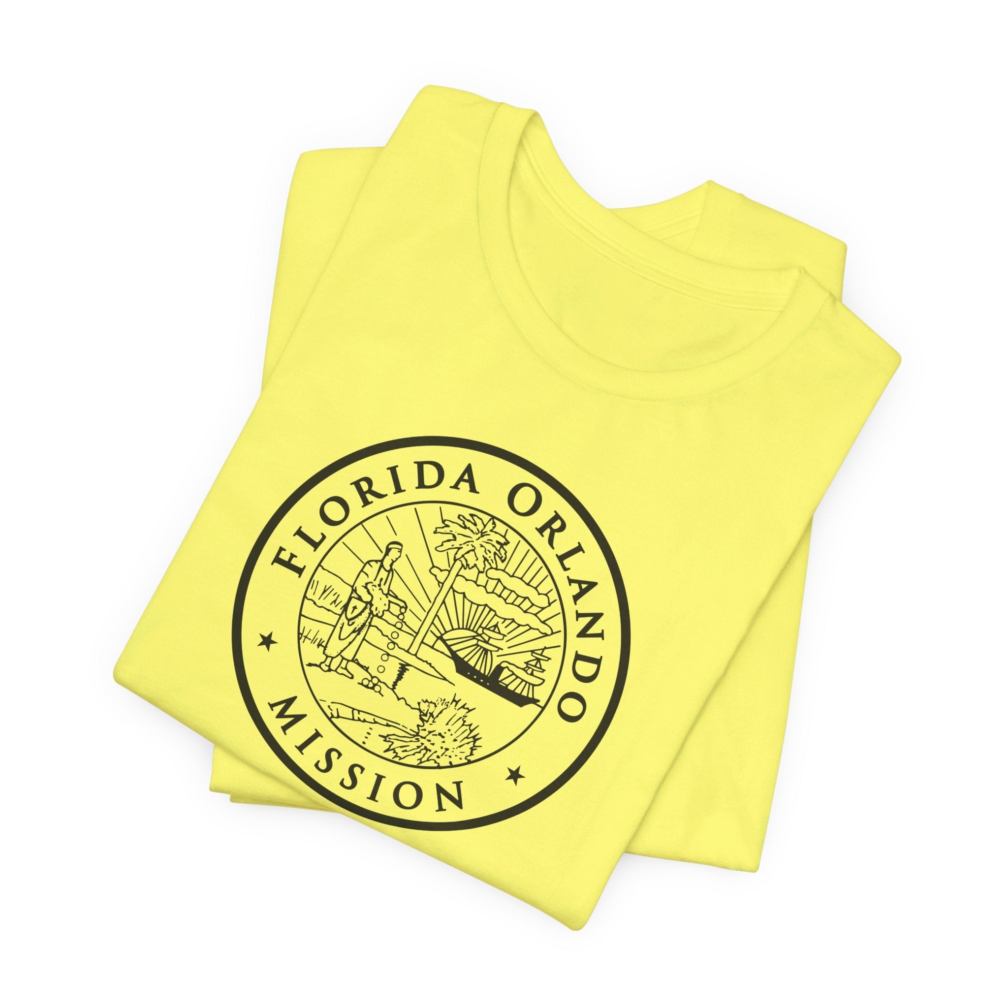 Florida Orlando Mission Circular Monochrome Logo T-Shirt - Mission Wishlist - LDS Missionary Gift Store