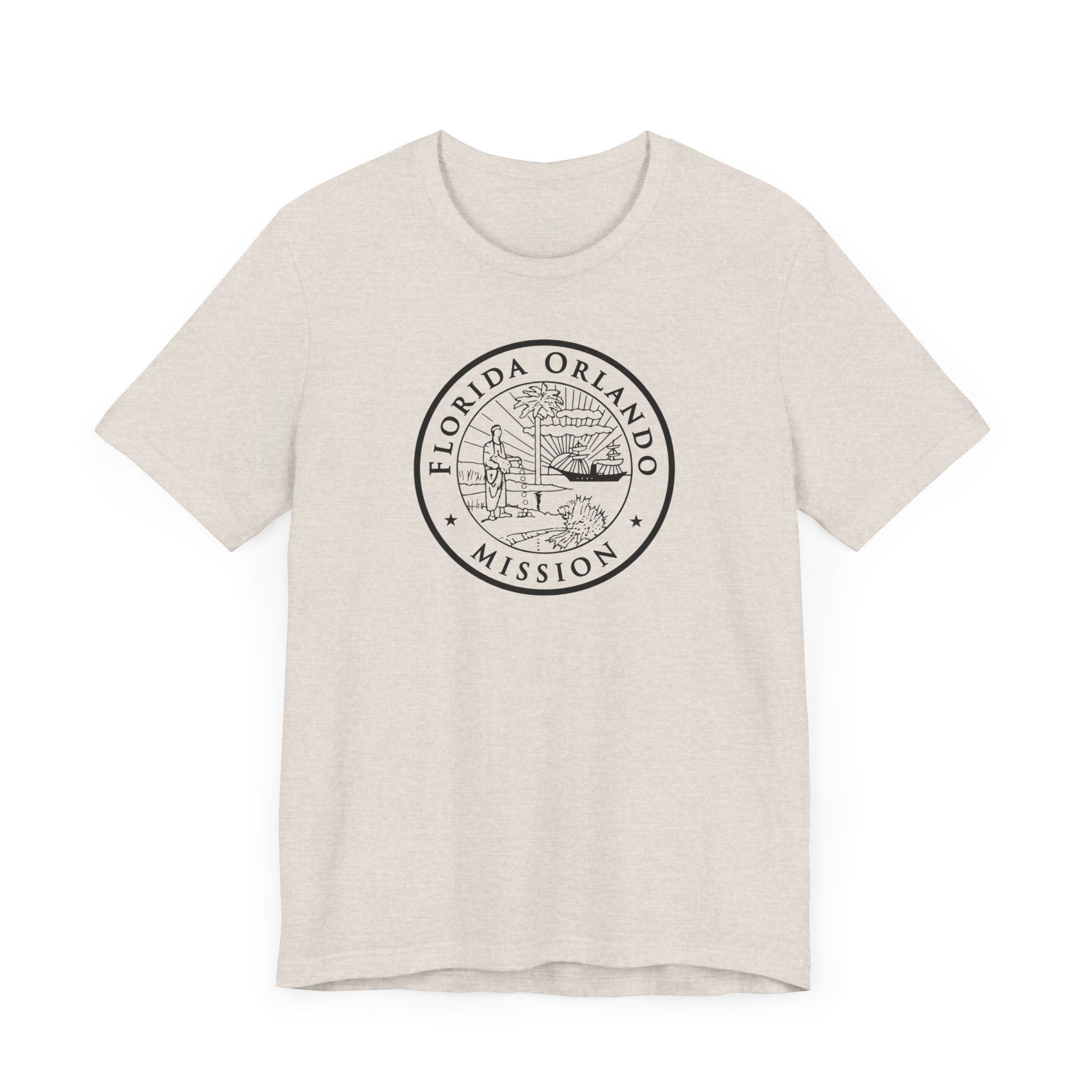 Florida Orlando Mission Circular Monochrome Logo T-Shirt - Mission Wishlist - LDS Missionary Gift Store
