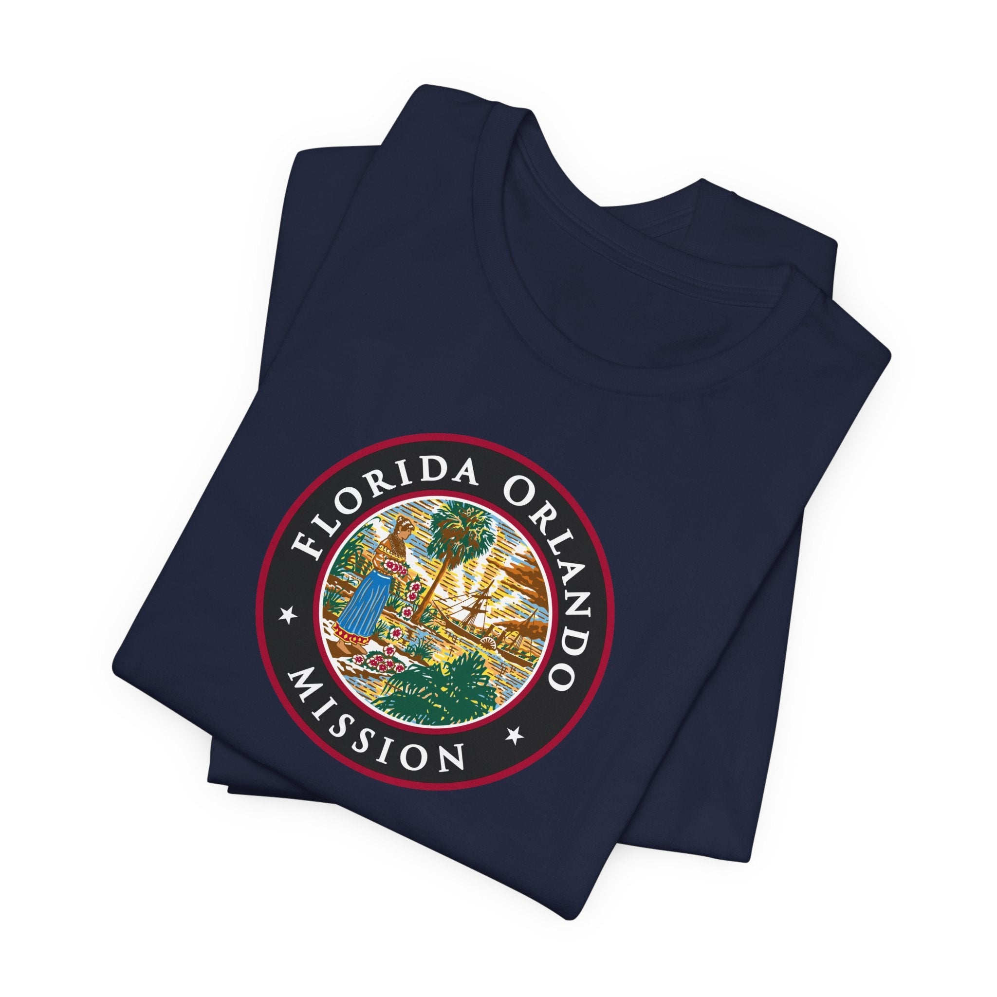 Florida Orlando Mission State Flag Logo (Black Border) T-shirt - Mission Wishlist - LDS Missionary Gift Store