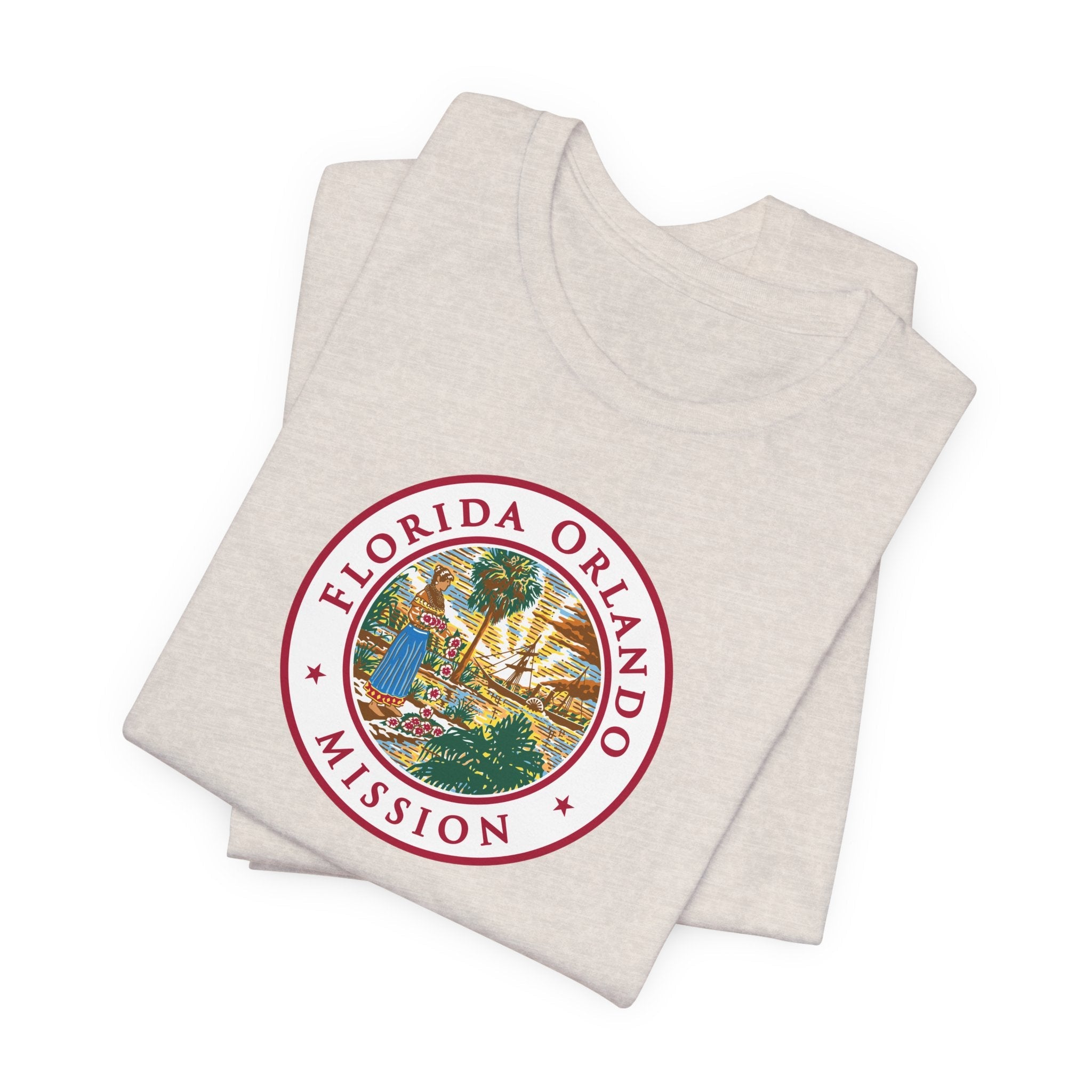 Florida Orlando Mission State Flag Logo (White Border) T-shirt - Mission Wishlist - LDS Missionary Gift Store