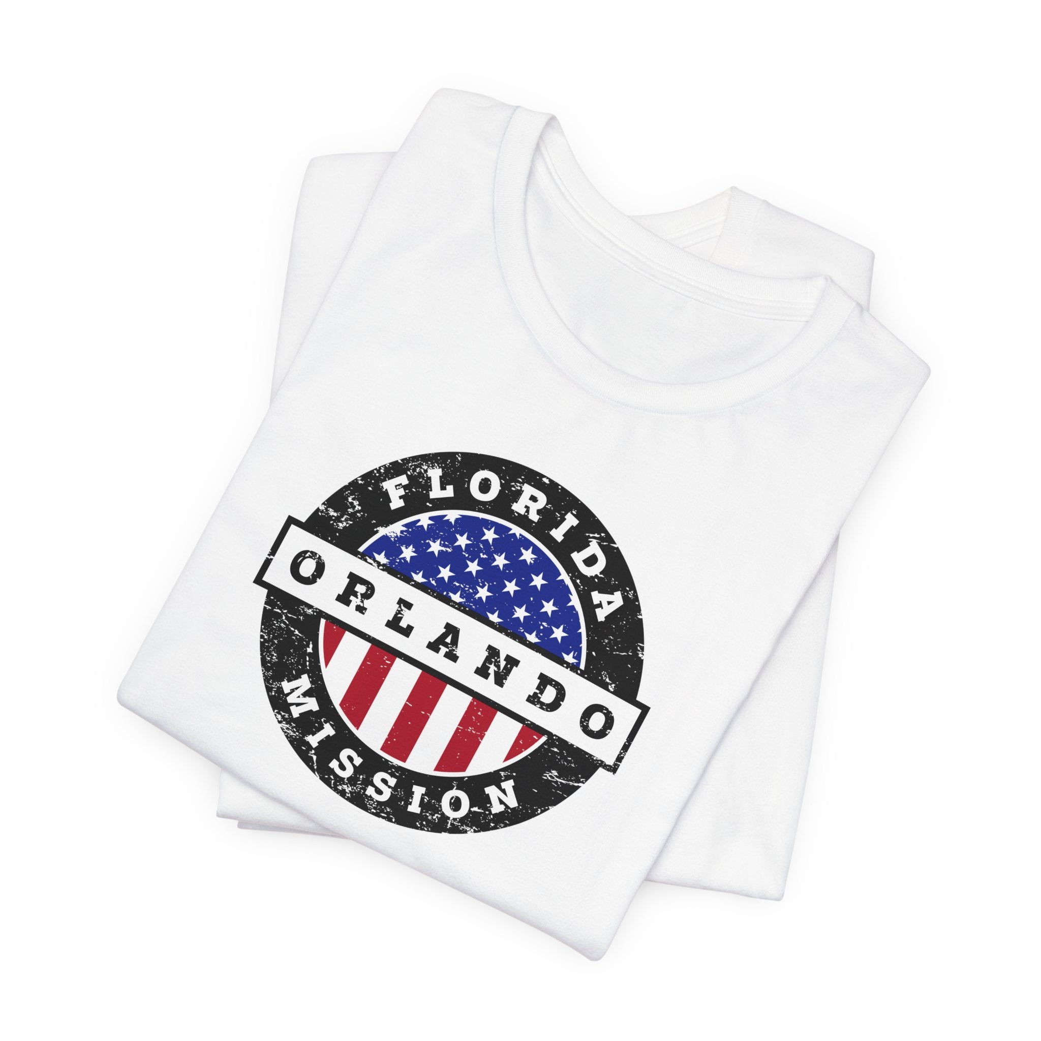 Florida Orlando Mission Vintage Circular USA Flag T-Shirt - Mission Wishlist - LDS Missionary Gift Store