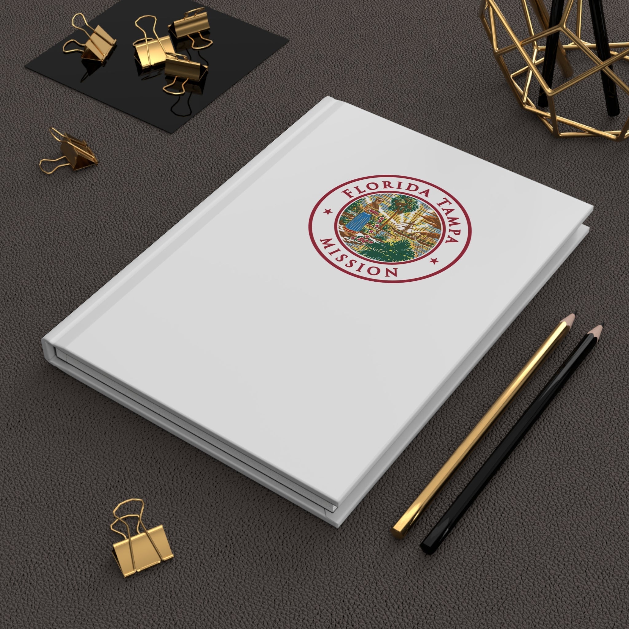 Florida Tampa Mission Logo Design White Hardcover Journal Matte - Latter-Day Saint LDS Missionary Gift - Book of Mormon
