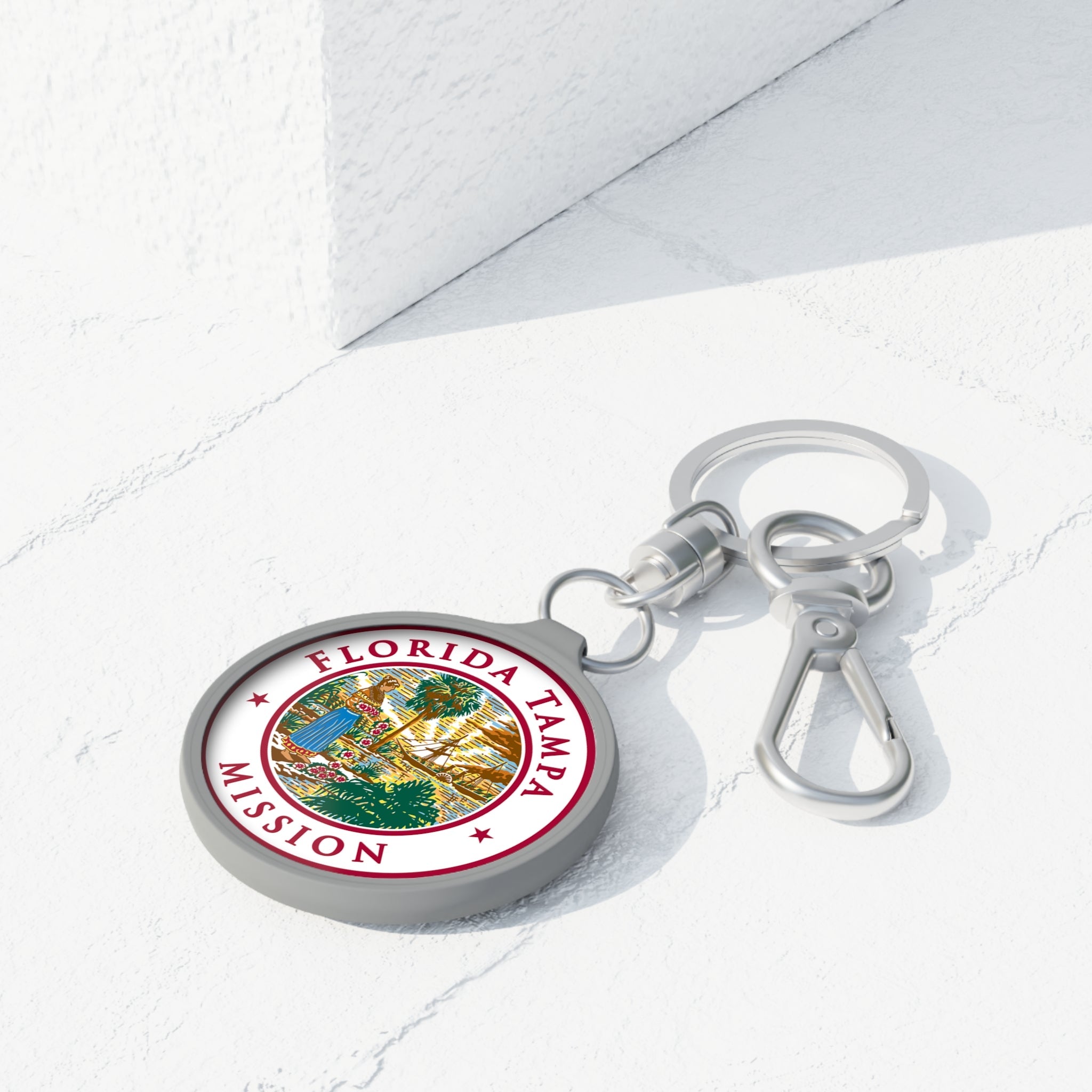 Florida Tampa Mission State Flag Logo Key Tag - Latter-Day Saint LDS Missionary Gift - Book of Mormon