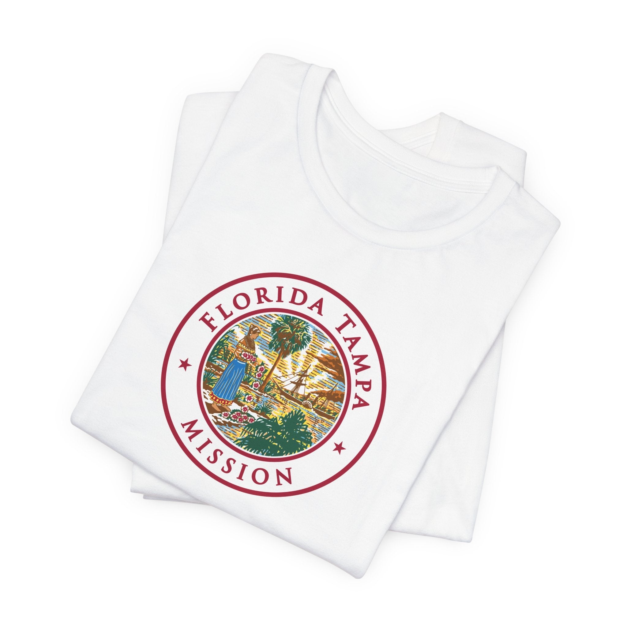 Florida Tampa Mission State Flag Logo (White Border) T-shirt - Mission Wishlist - LDS Missionary Gift Store