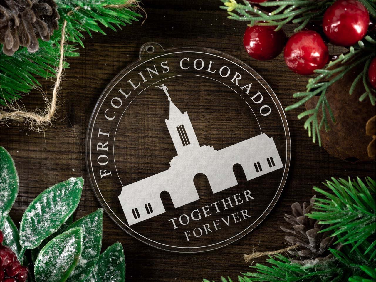 Fort Collins Colorado Temple Christmas Ornament - Latter-Day Saint LDS Missionary Gift - Book of Mormon