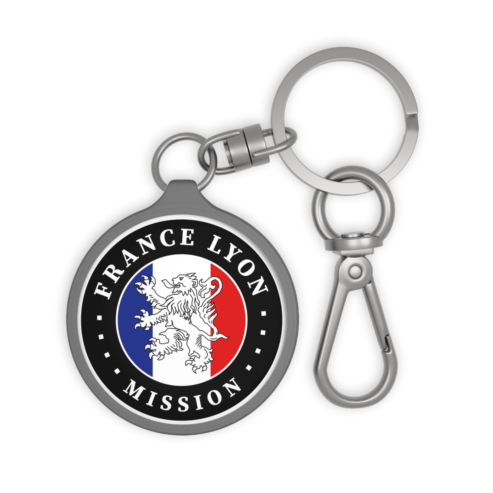France Lyon Mission Circle Flag Key Tag - Latter-Day Saint LDS Missionary Gift - Book of Mormon