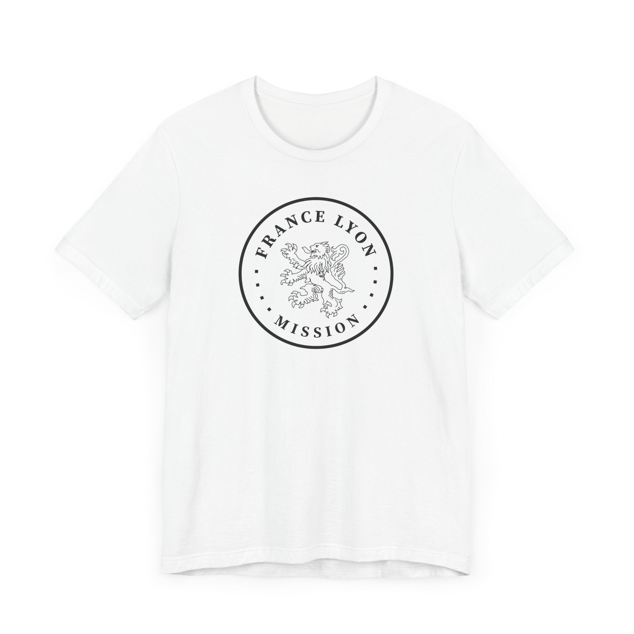 France Lyon Mission Circular Monochrome Logo T-Shirt - Latter-Day Saint LDS Missionary Gift - Book of Mormon