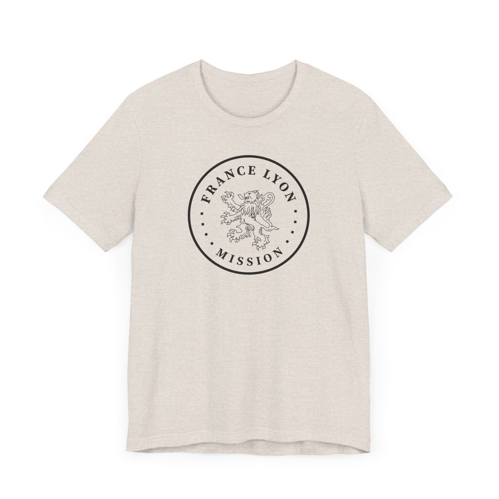 France Lyon Mission Circular Monochrome Logo T-Shirt - Latter-Day Saint LDS Missionary Gift - Book of Mormon