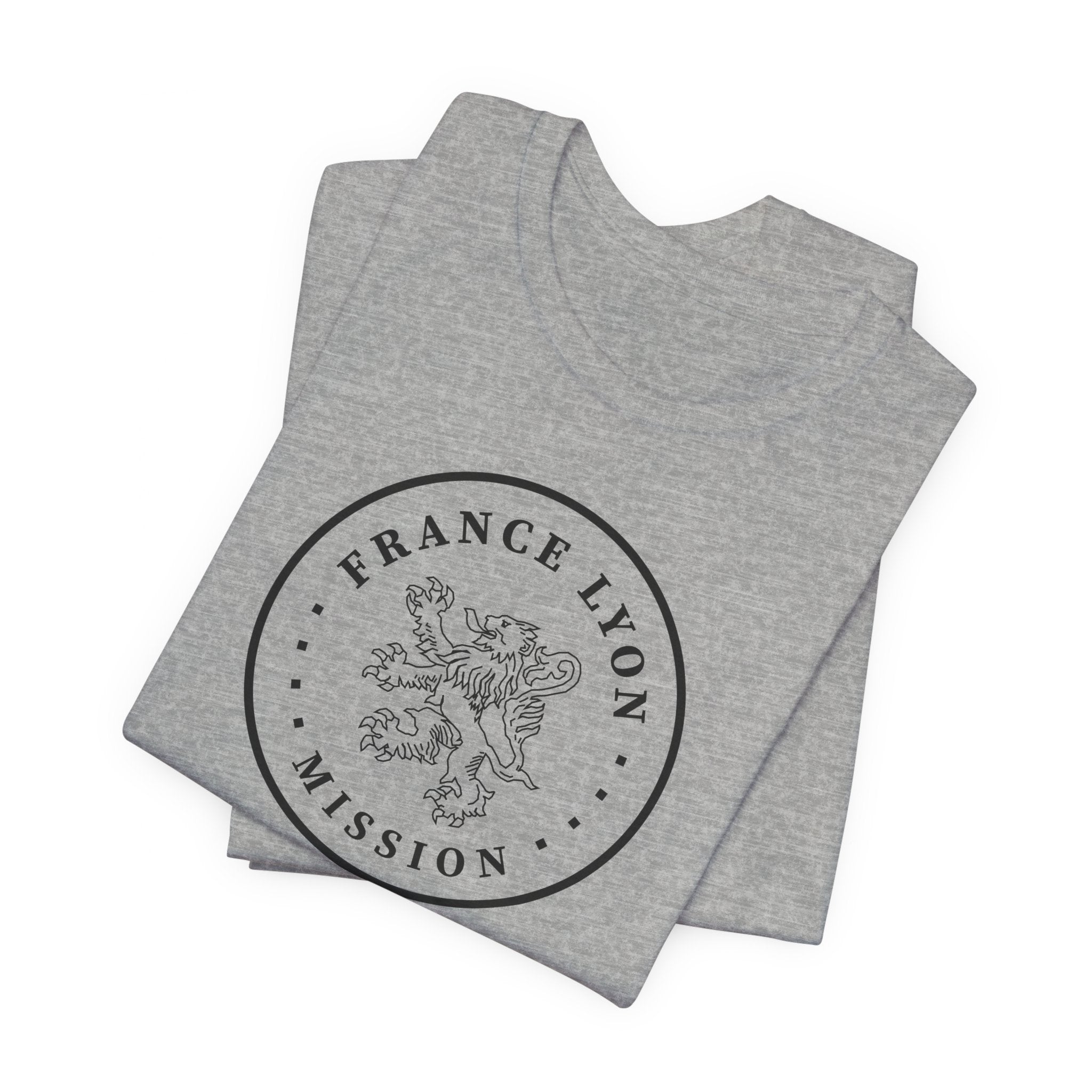France Lyon Mission Circular Monochrome Logo T-Shirt - Latter-Day Saint LDS Missionary Gift - Book of Mormon