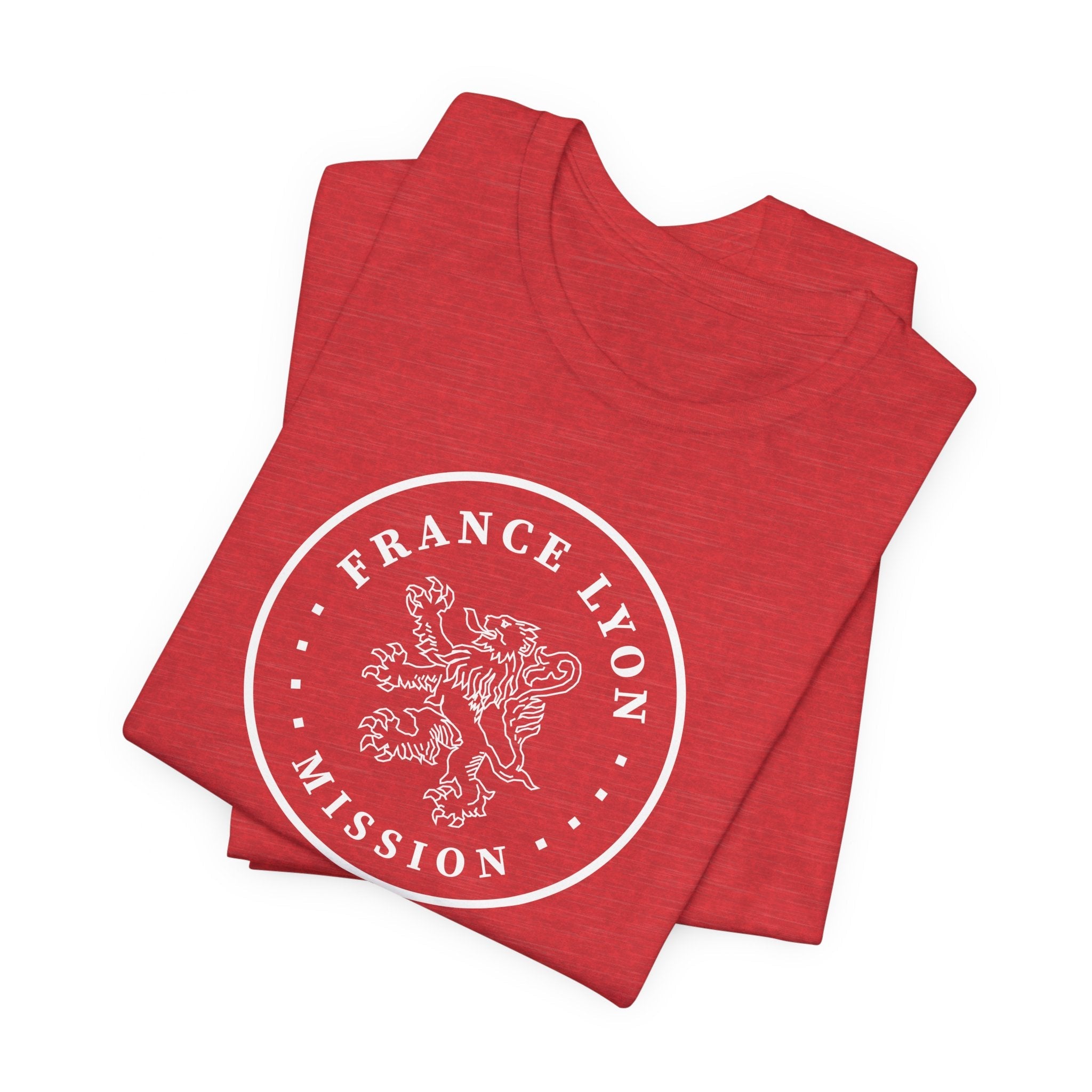 France Lyon Mission Circular Monochrome Logo T-Shirt - Latter-Day Saint LDS Missionary Gift - Book of Mormon