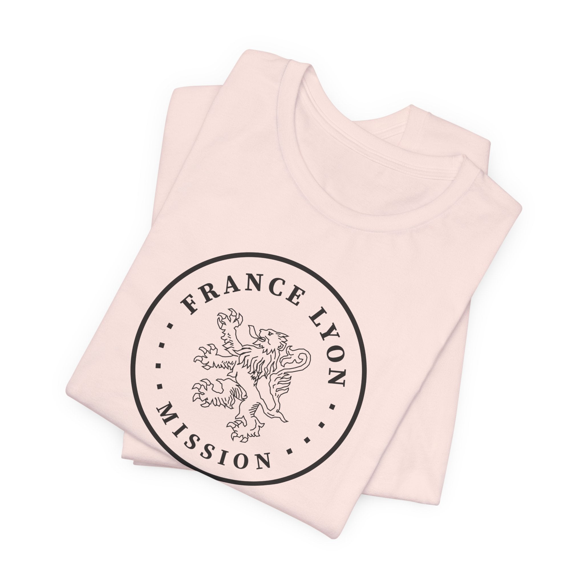 France Lyon Mission Circular Monochrome Logo T-Shirt - Latter-Day Saint LDS Missionary Gift - Book of Mormon