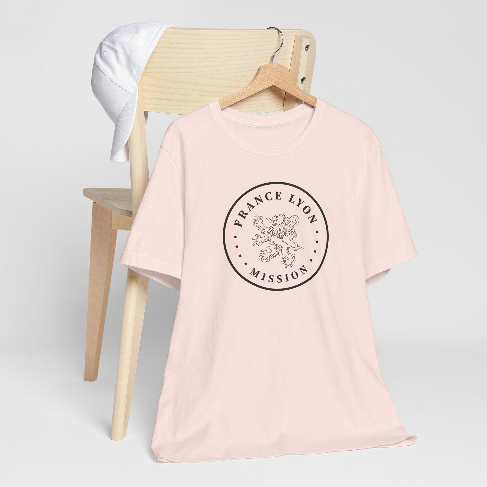 France Lyon Mission Circular Monochrome Logo T-Shirt - Latter-Day Saint LDS Missionary Gift - Book of Mormon