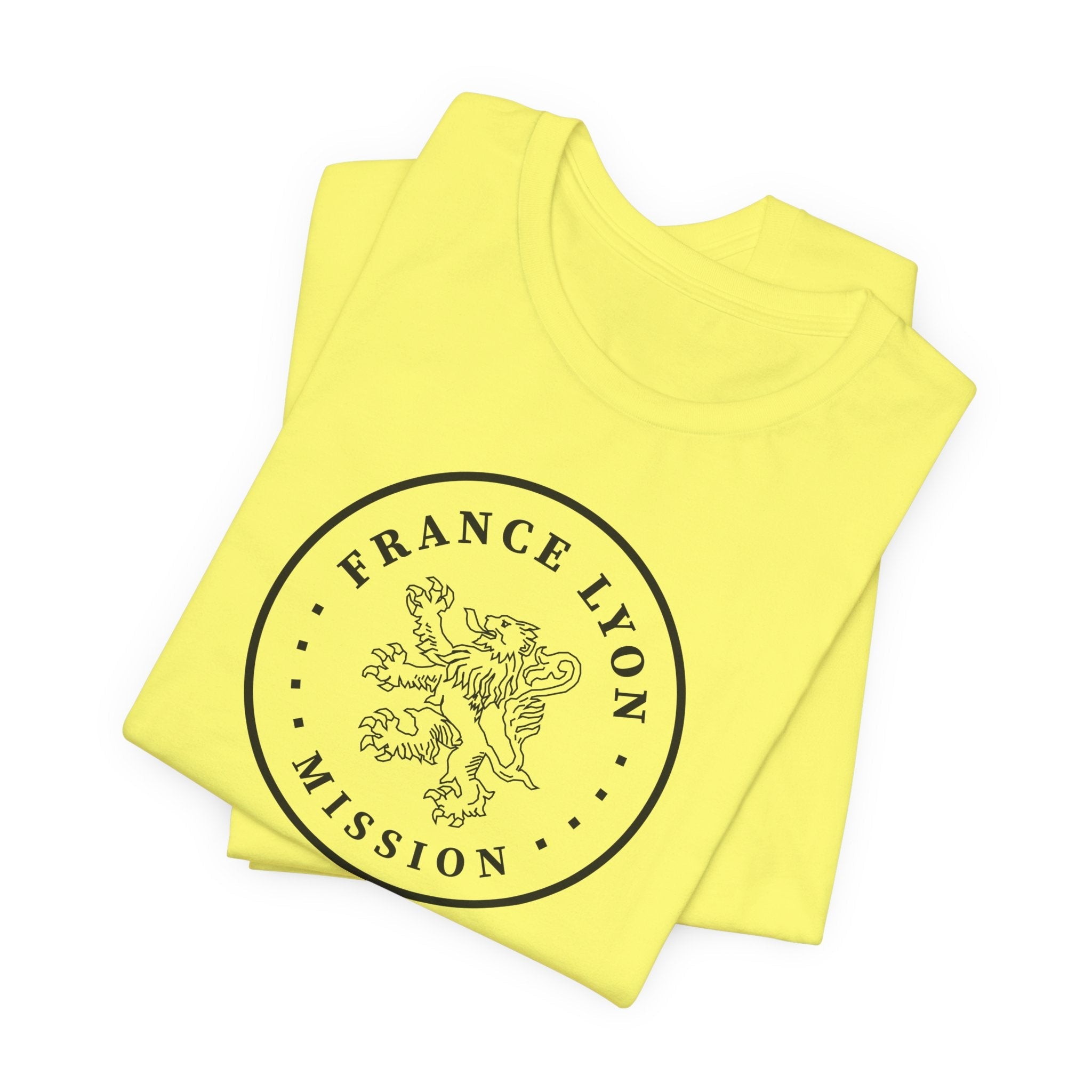 France Lyon Mission Circular Monochrome Logo T-Shirt - Latter-Day Saint LDS Missionary Gift - Book of Mormon