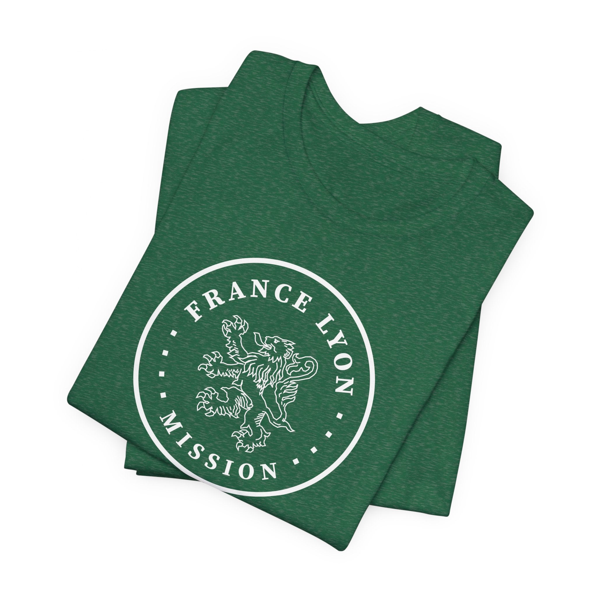 France Lyon Mission Circular Monochrome Logo T-Shirt - Latter-Day Saint LDS Missionary Gift - Book of Mormon