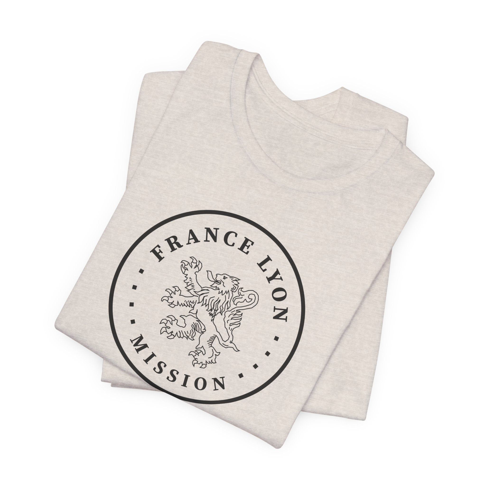 France Lyon Mission Circular Monochrome Logo T-Shirt - Latter-Day Saint LDS Missionary Gift - Book of Mormon