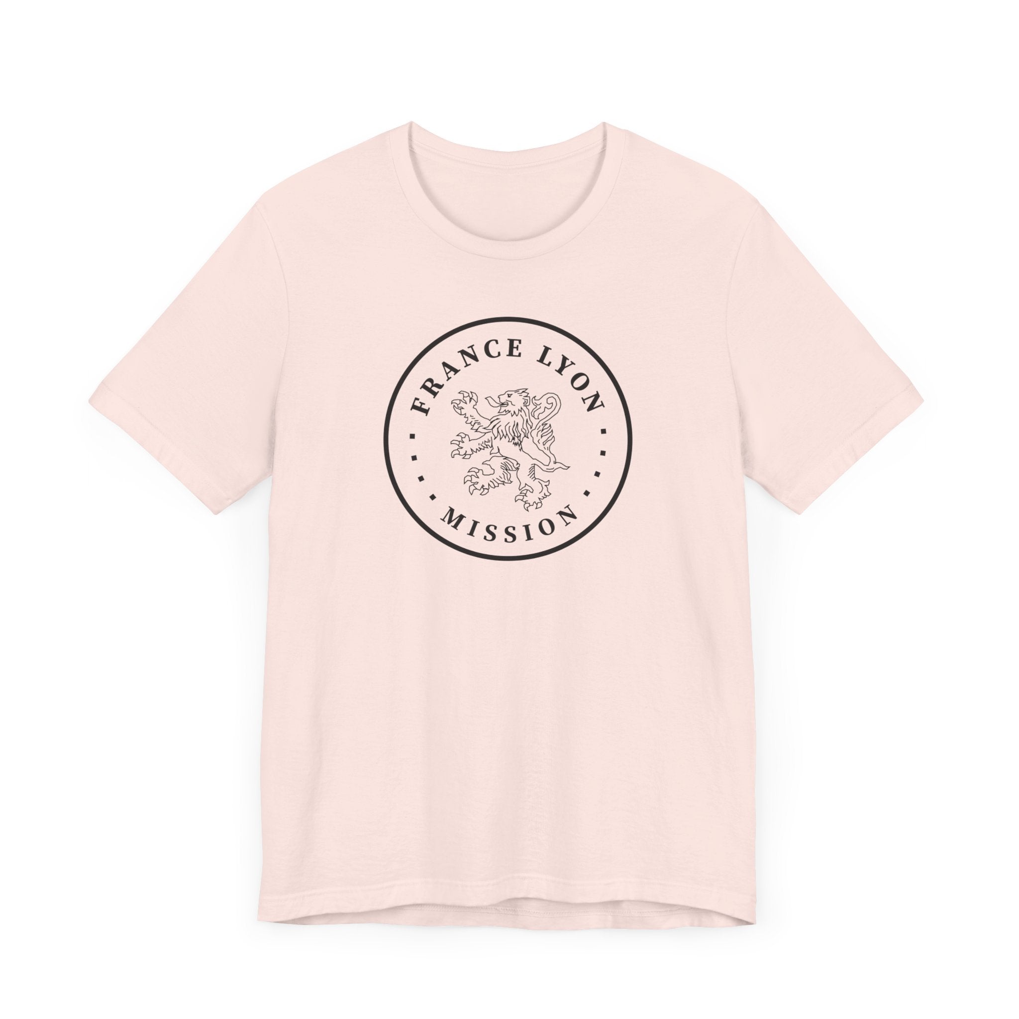 France Lyon Mission Circular Monochrome Logo T-Shirt - Latter-Day Saint LDS Missionary Gift - Book of Mormon