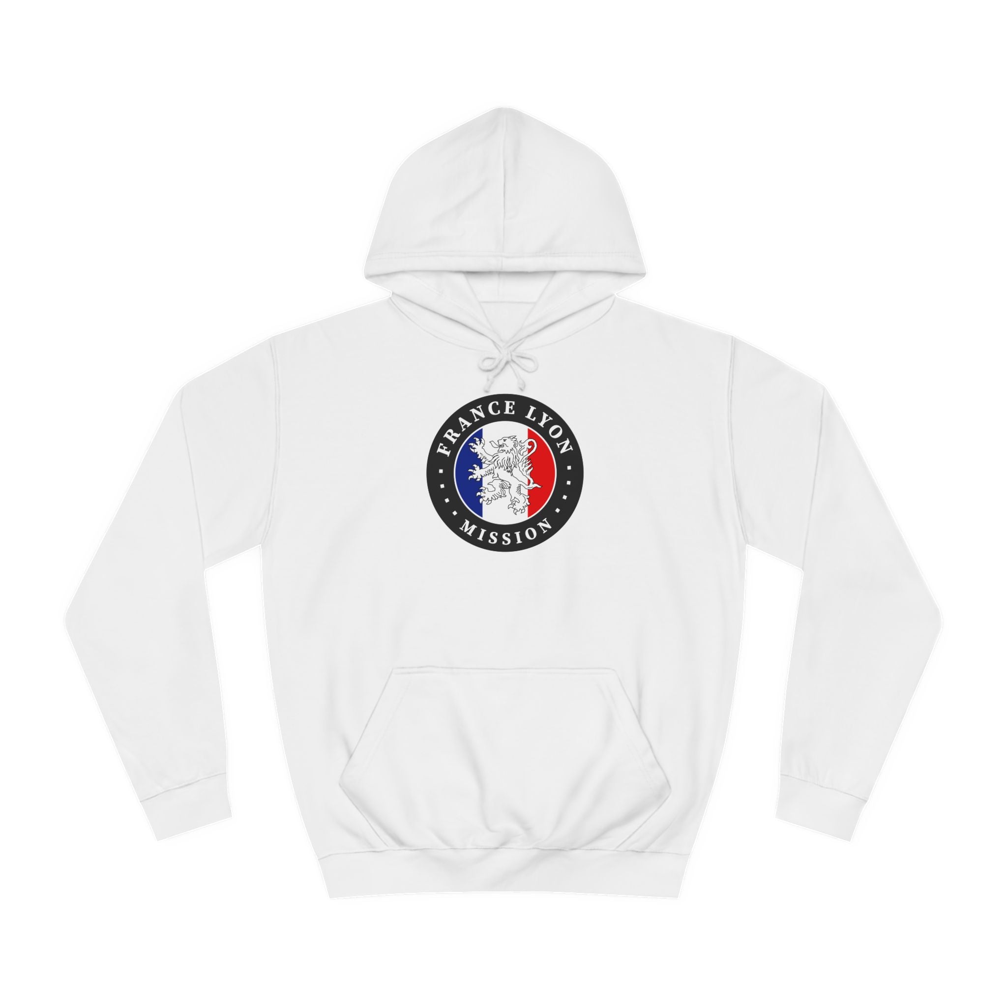 France Lyon Mission Flag Logo (Black Border) College Hoodie - Mission Wishlist - LDS Missionary Gift Store