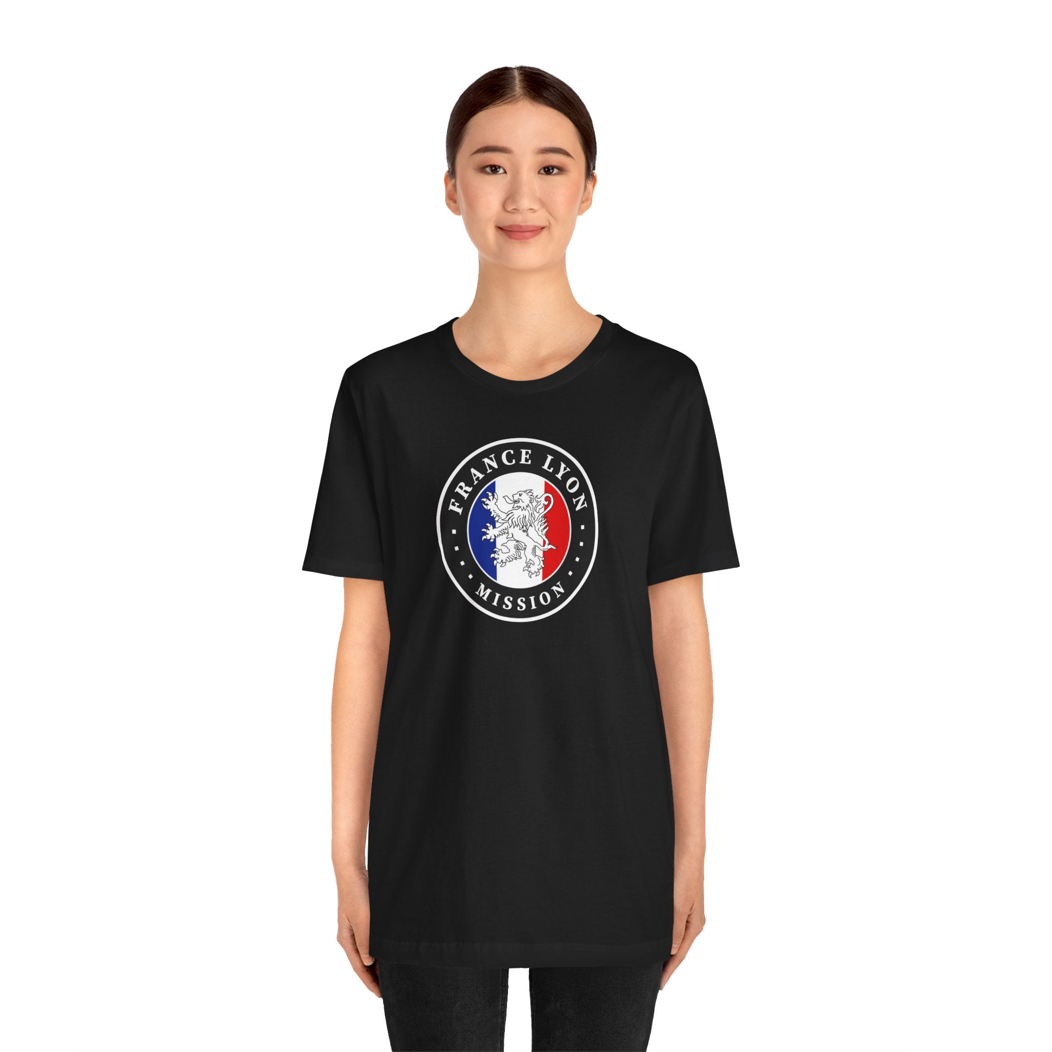 France Lyon Mission Flag Logo (Black Border) T-shirt - Mission Wishlist - LDS Missionary Gift Store