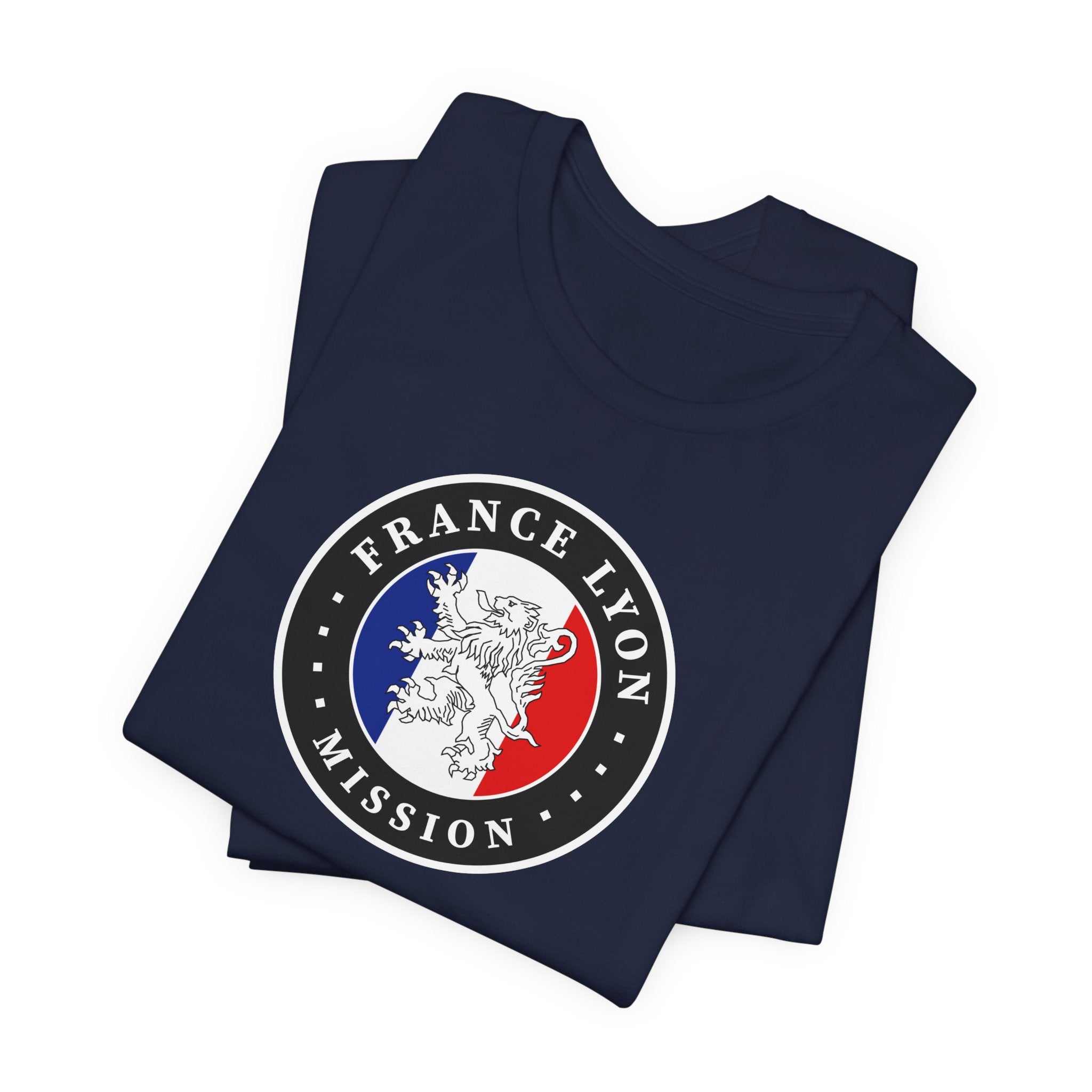 France Lyon Mission Flag Logo (Black Border) T-shirt - Mission Wishlist - LDS Missionary Gift Store