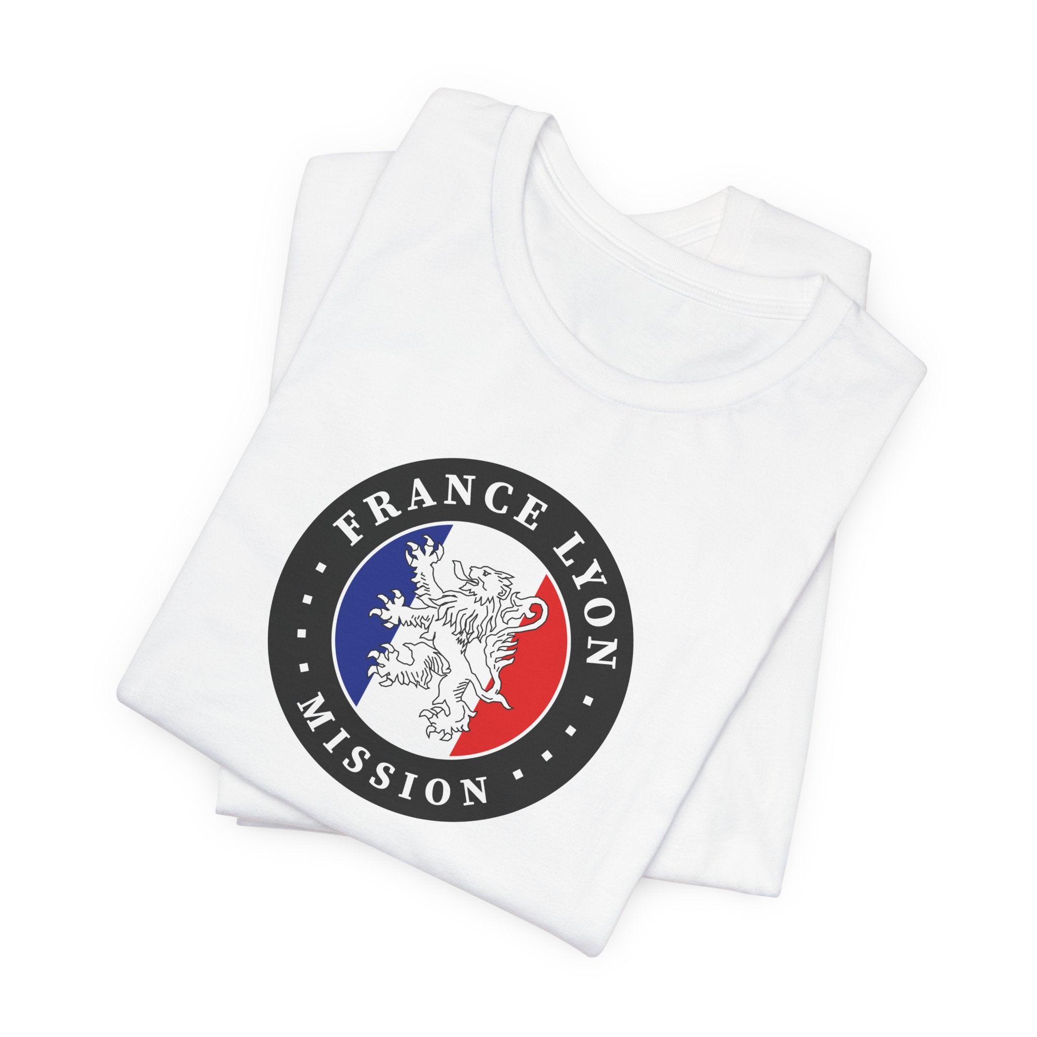 France Lyon Mission Flag Logo (Black Border) T-shirt - Mission Wishlist - LDS Missionary Gift Store