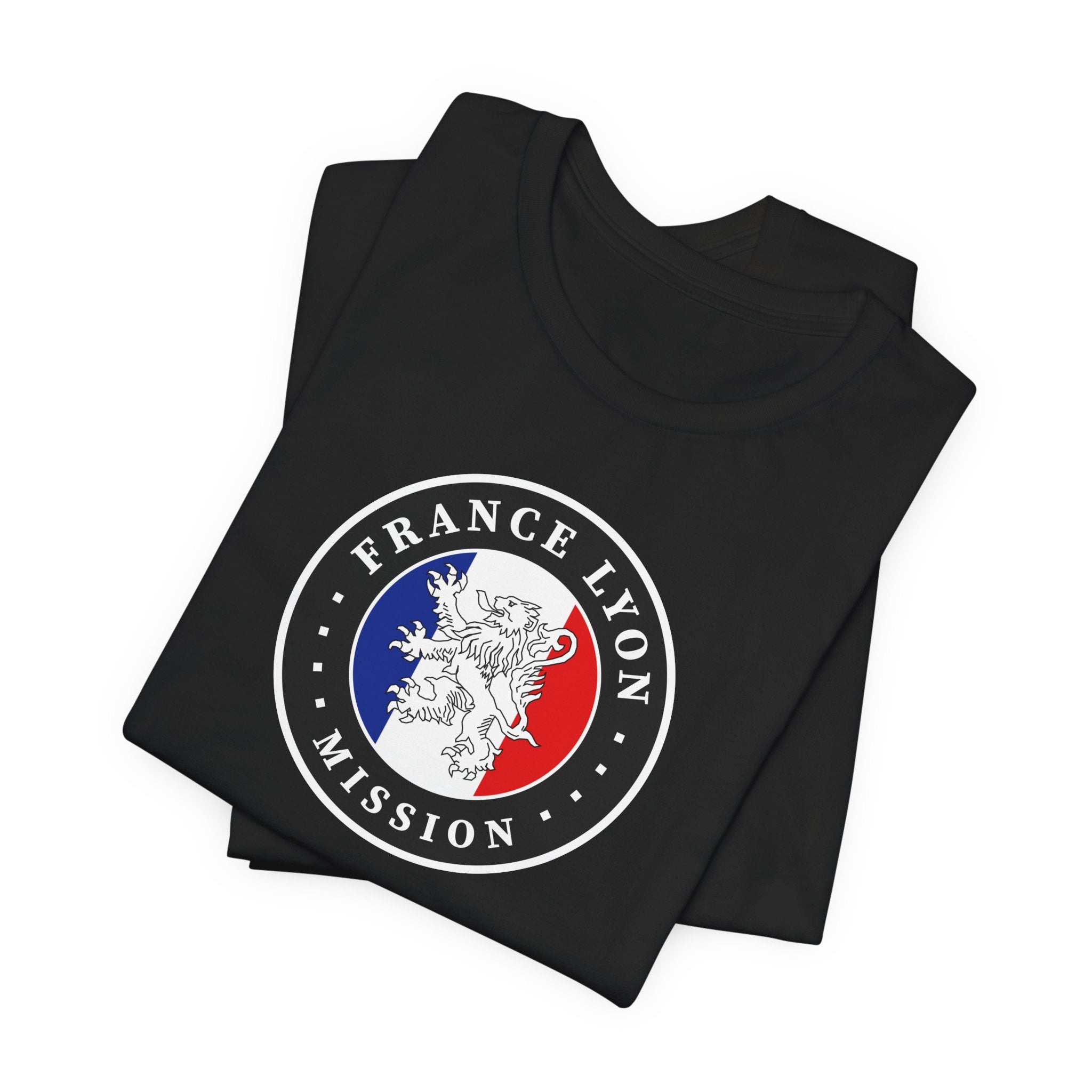 France Lyon Mission Flag Logo (Black Border) T-shirt - Mission Wishlist - LDS Missionary Gift Store