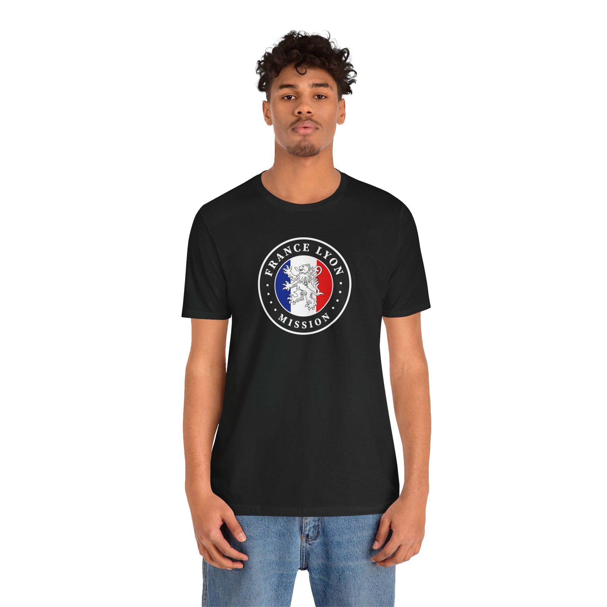 France Lyon Mission Flag Logo (Black Border) T-shirt - Mission Wishlist - LDS Missionary Gift Store