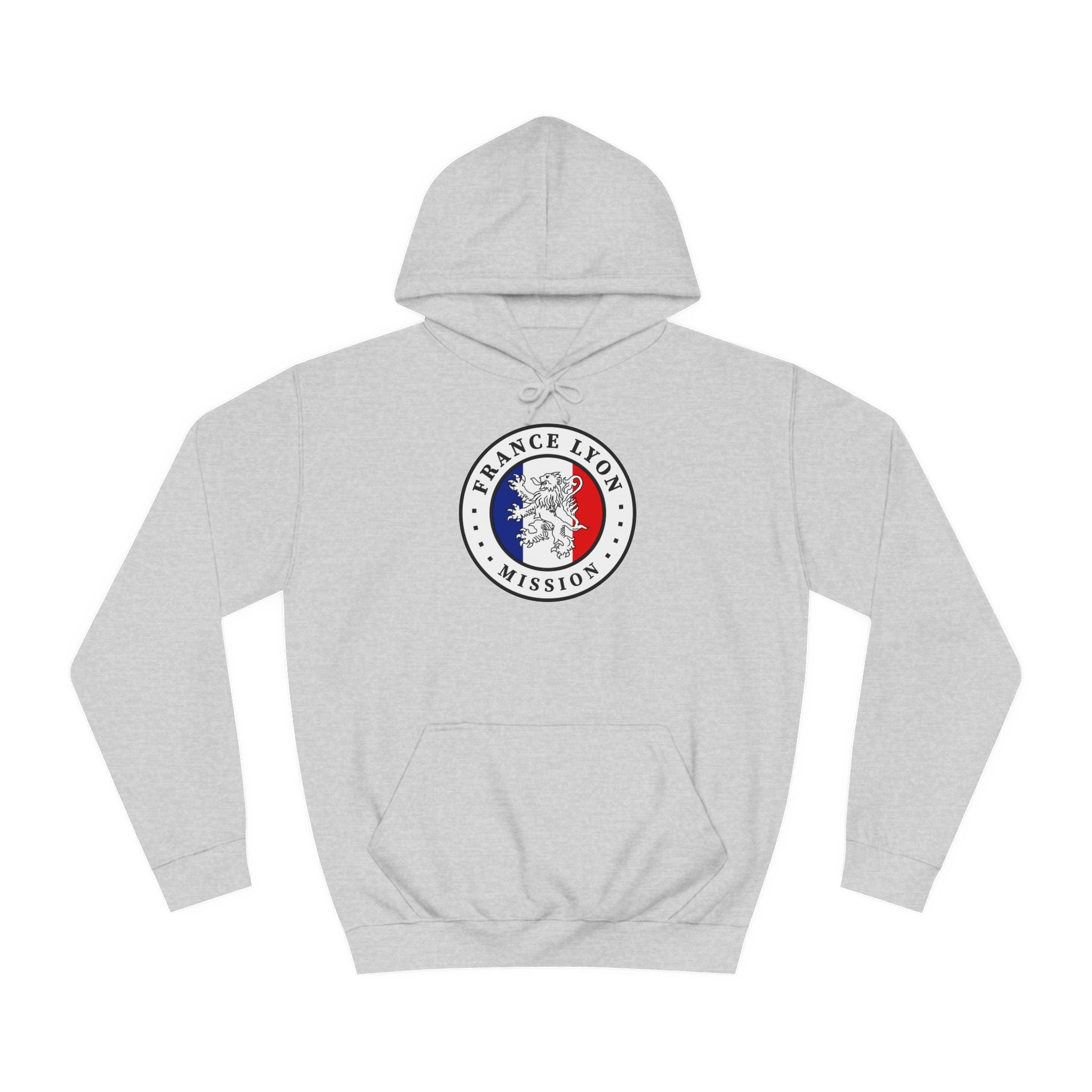 France Lyon Mission Flag Logo (White Border) College Hoodie - Latter-Day Saint LDS Missionary Gift - Book of Mormon