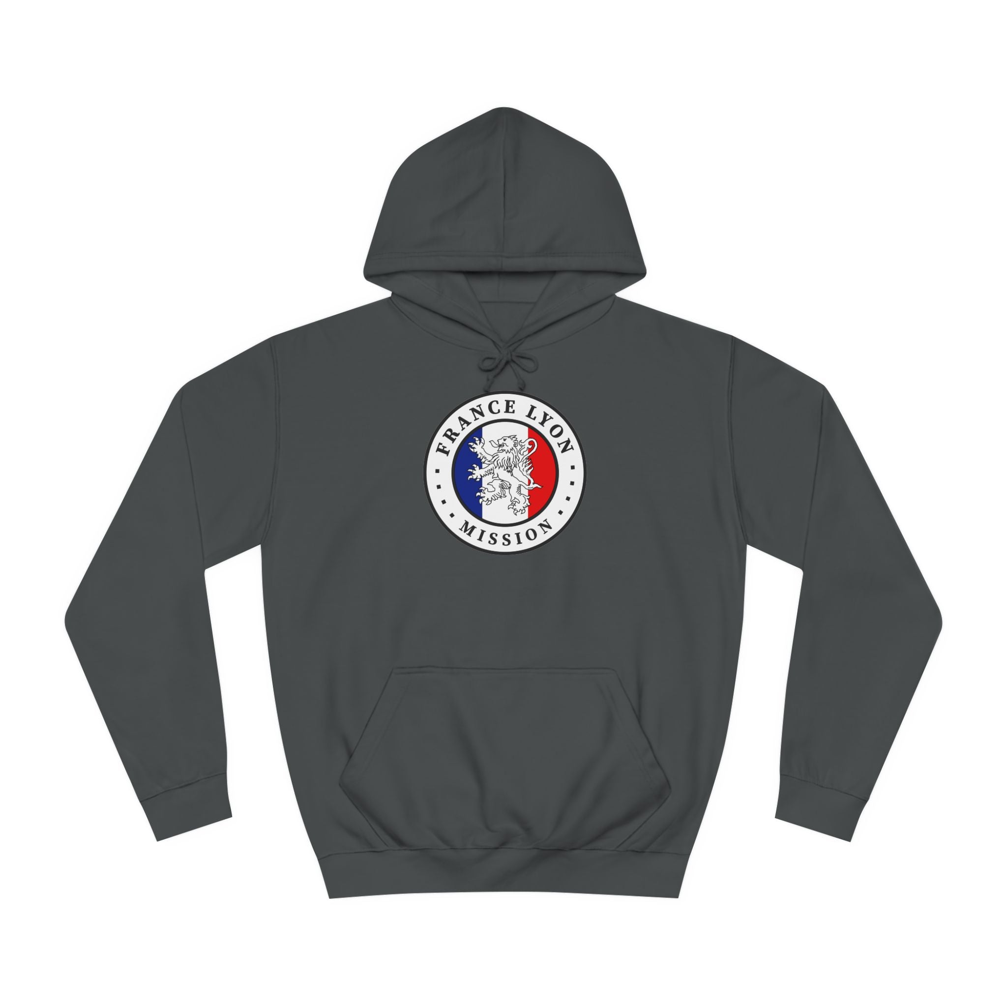 France Lyon Mission Flag Logo (White Border) College Hoodie - Latter-Day Saint LDS Missionary Gift - Book of Mormon