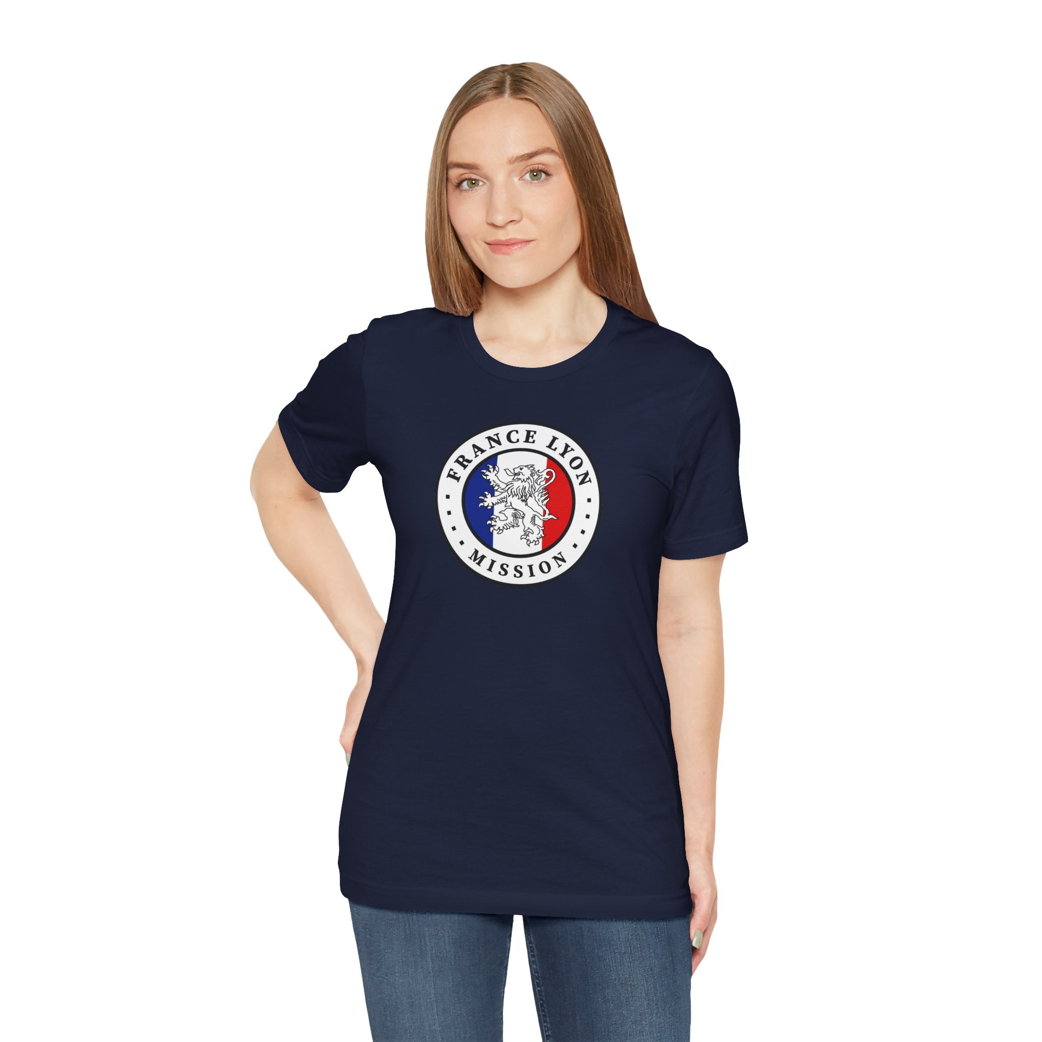 France Lyon Mission Flag Logo (White Border) T-shirt - Mission Wishlist - LDS Missionary Gift Store