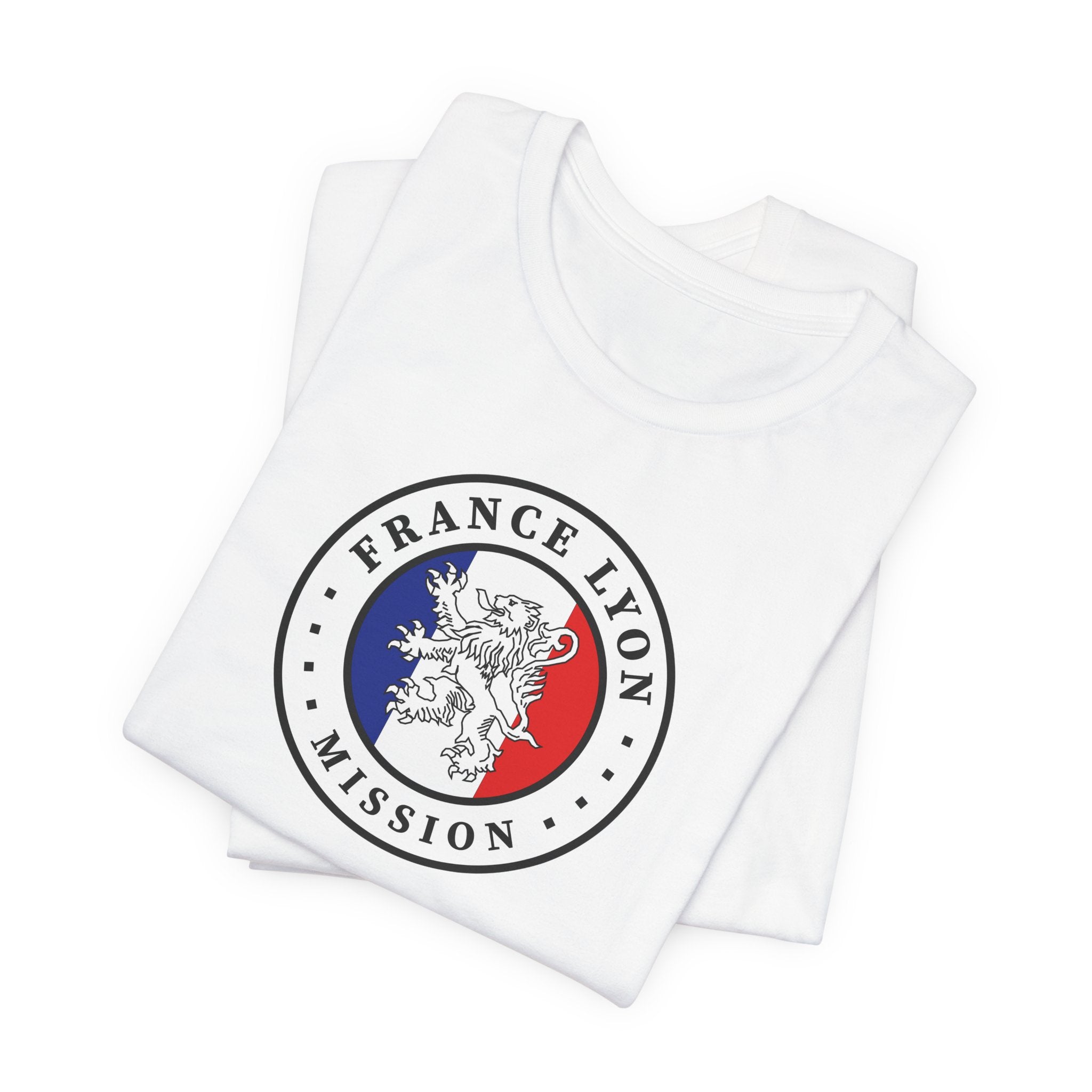 France Lyon Mission Flag Logo (White Border) T-shirt - Mission Wishlist - LDS Missionary Gift Store