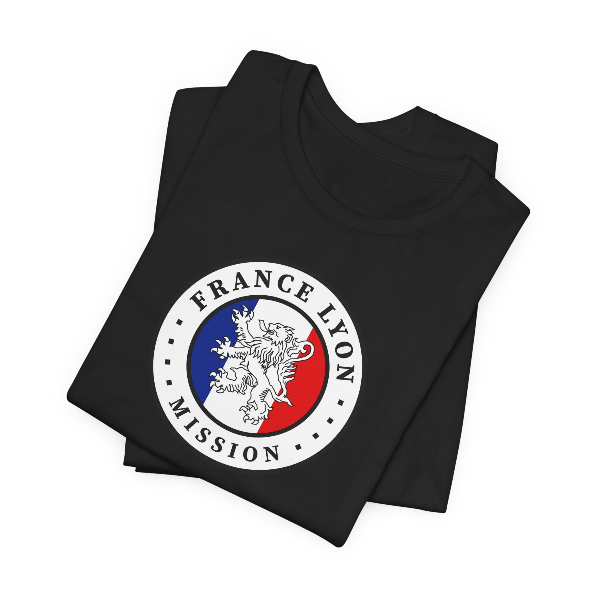 France Lyon Mission Flag Logo (White Border) T-shirt - Mission Wishlist - LDS Missionary Gift Store