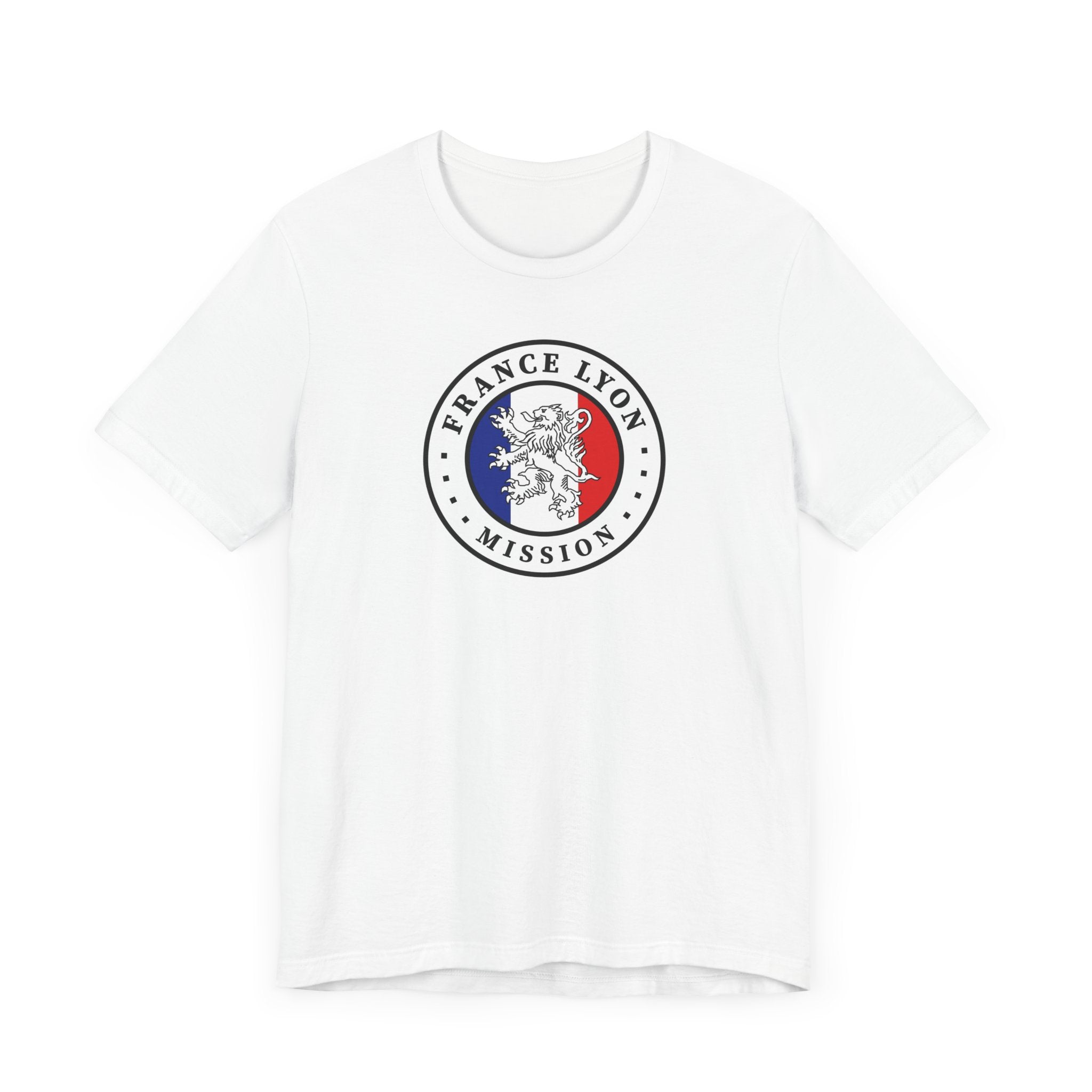 France Lyon Mission Flag Logo (White Border) T-shirt - Mission Wishlist - LDS Missionary Gift Store
