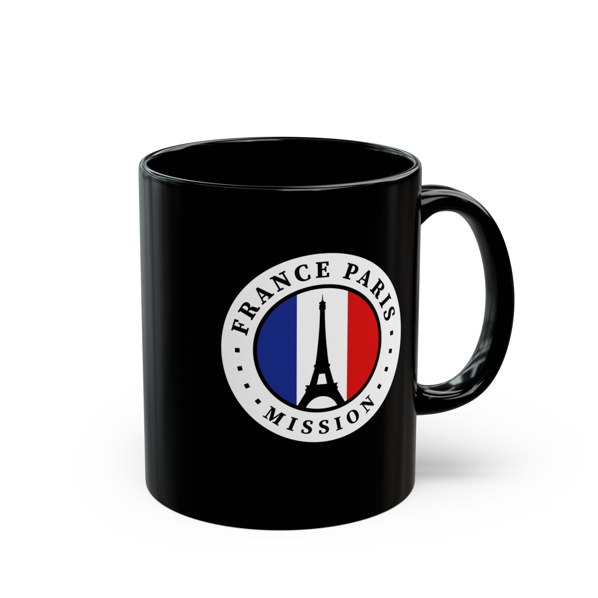 France Paris Mission Circular Flag Black Ceramic Mug - Mission Wishlist - LDS Missionary Gift Store