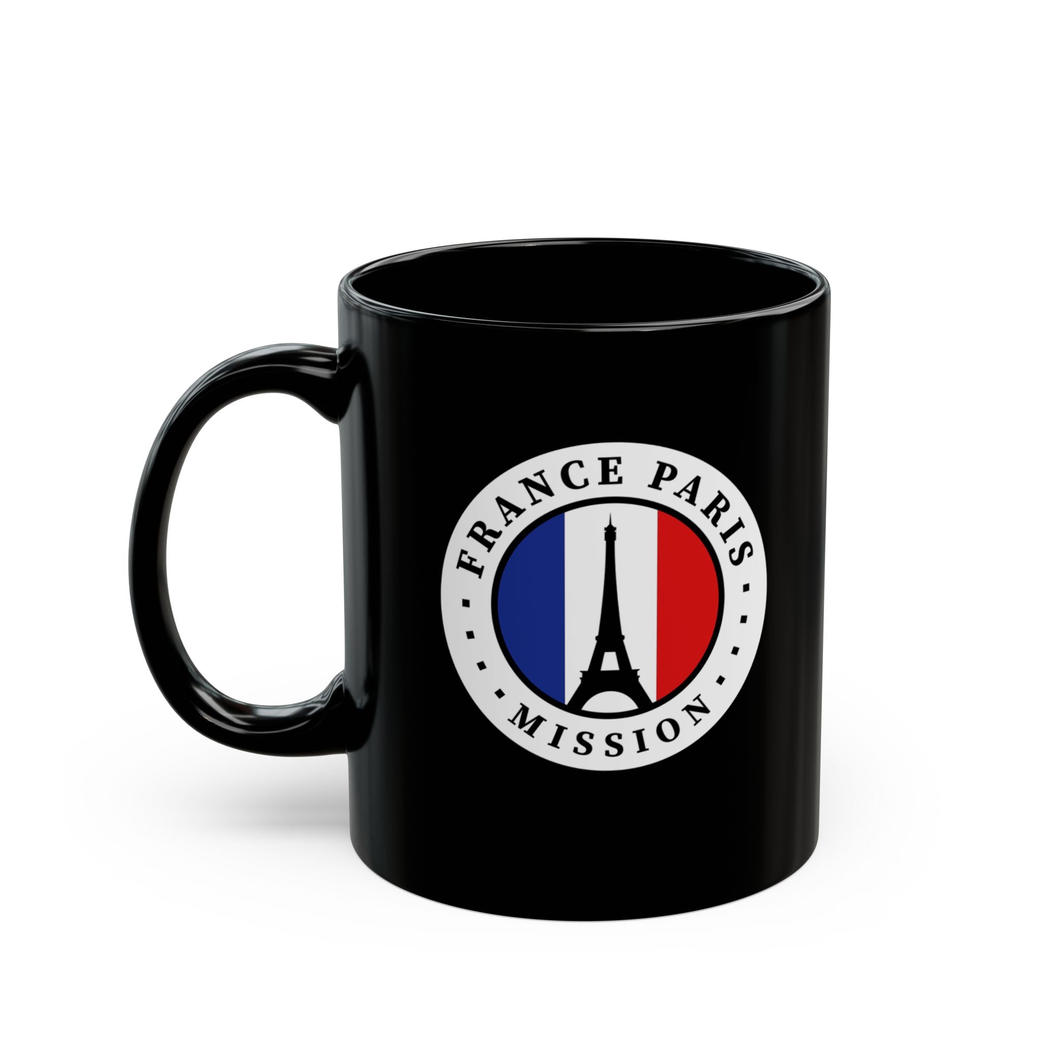 France Paris Mission Circular Flag Black Ceramic Mug - Mission Wishlist - LDS Missionary Gift Store