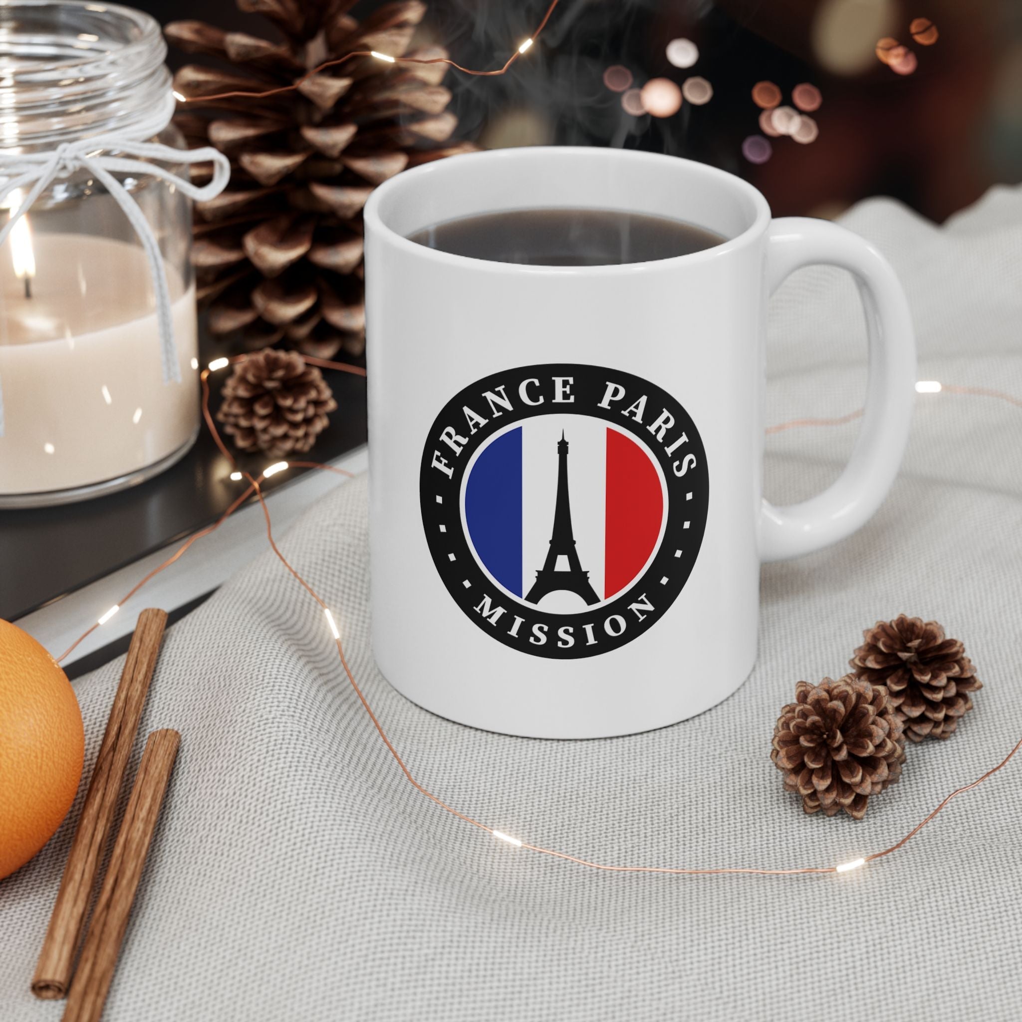 France Paris Mission Circular Flag White Ceramic Mug - Mission Wishlist - LDS Missionary Gift Store