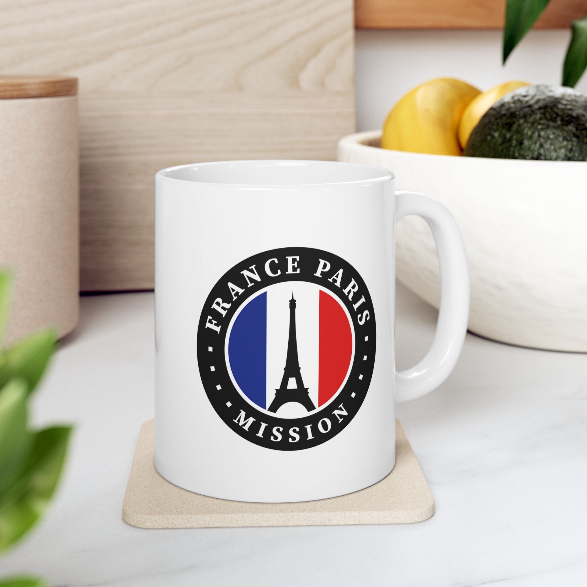 France Paris Mission Circular Flag White Ceramic Mug - Mission Wishlist - LDS Missionary Gift Store