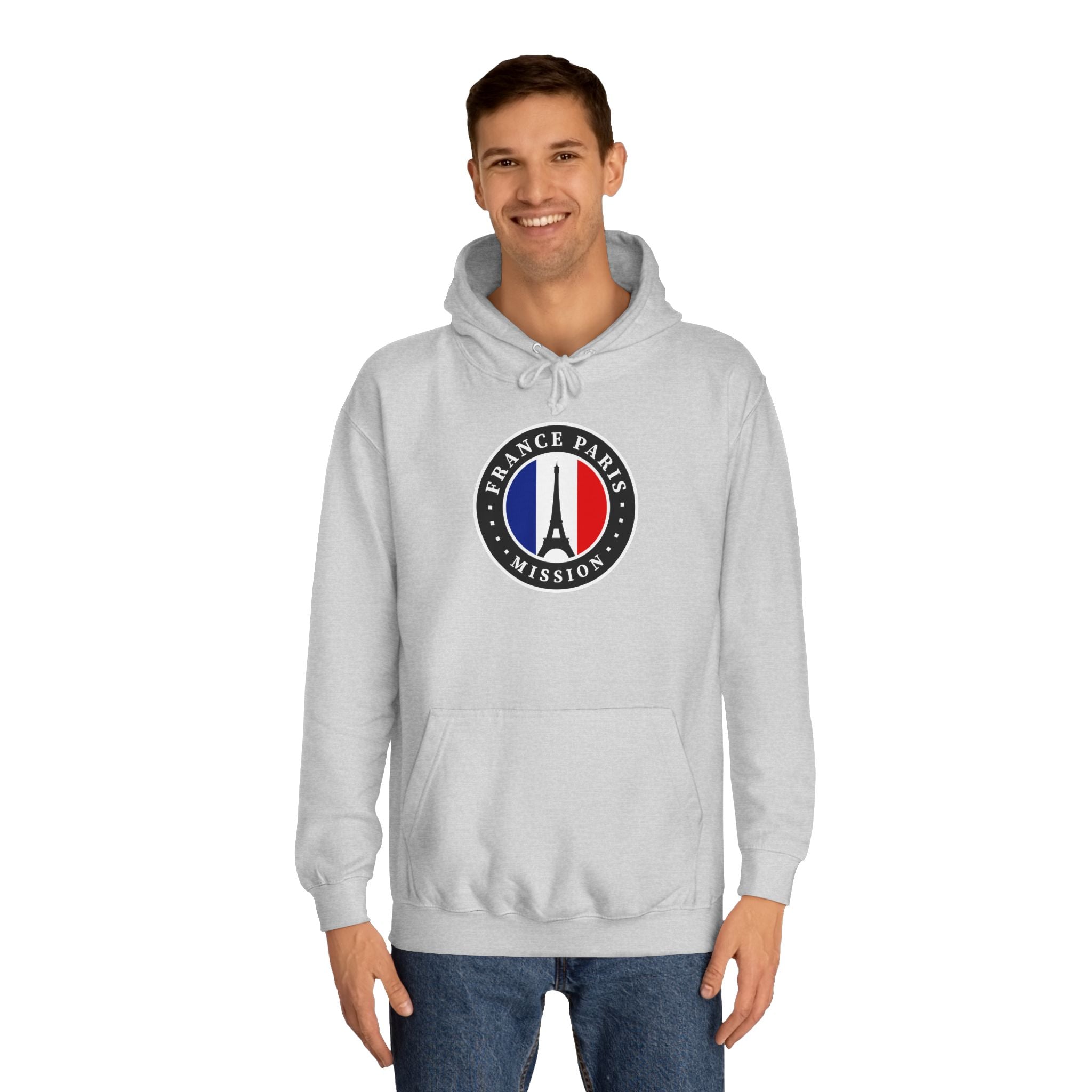 France Paris Mission Flag Logo (Black Border) College Hoodie - Mission Wishlist - LDS Missionary Gift Store