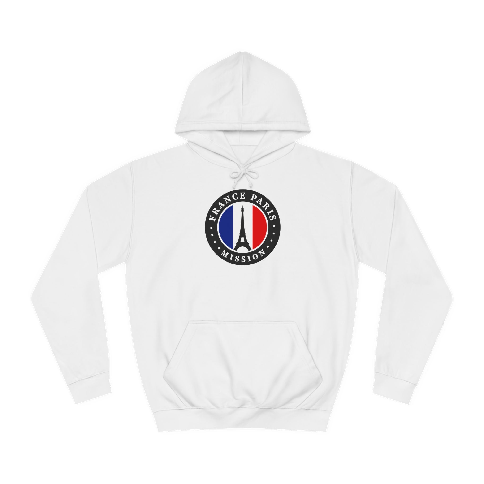 France Paris Mission Flag Logo (Black Border) College Hoodie - Mission Wishlist - LDS Missionary Gift Store