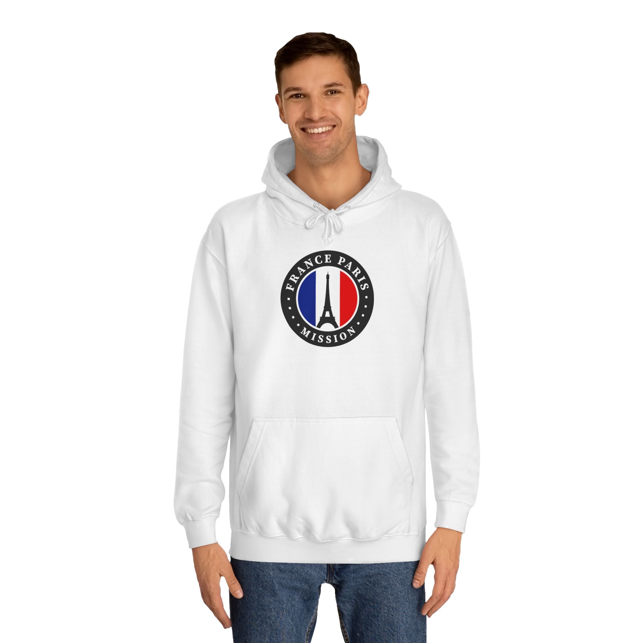 France Paris Mission Flag Logo (Black Border) College Hoodie - Mission Wishlist - LDS Missionary Gift Store