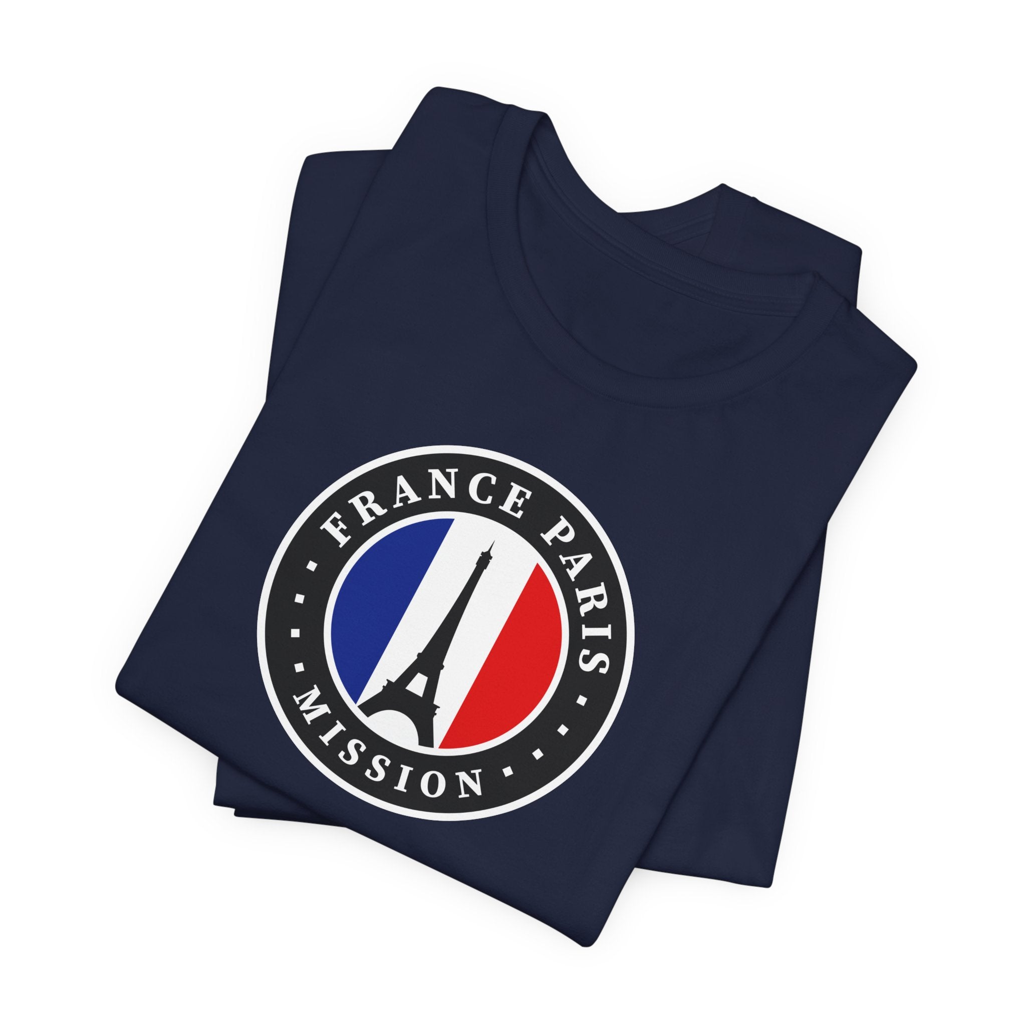 France Paris Mission Flag Logo (Black Border) T-shirt - Mission Wishlist - LDS Missionary Gift Store