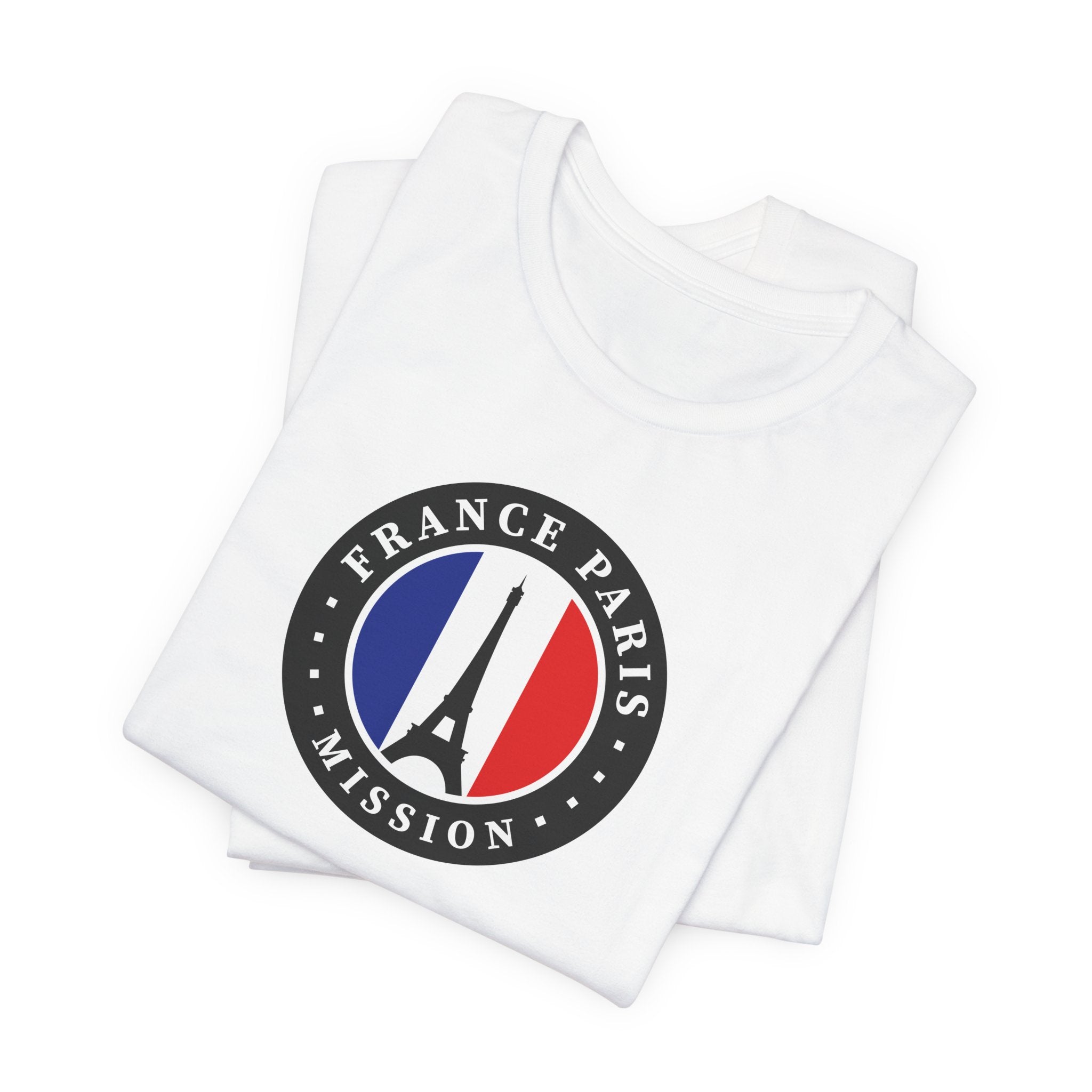 France Paris Mission Flag Logo (Black Border) T-shirt - Mission Wishlist - LDS Missionary Gift Store